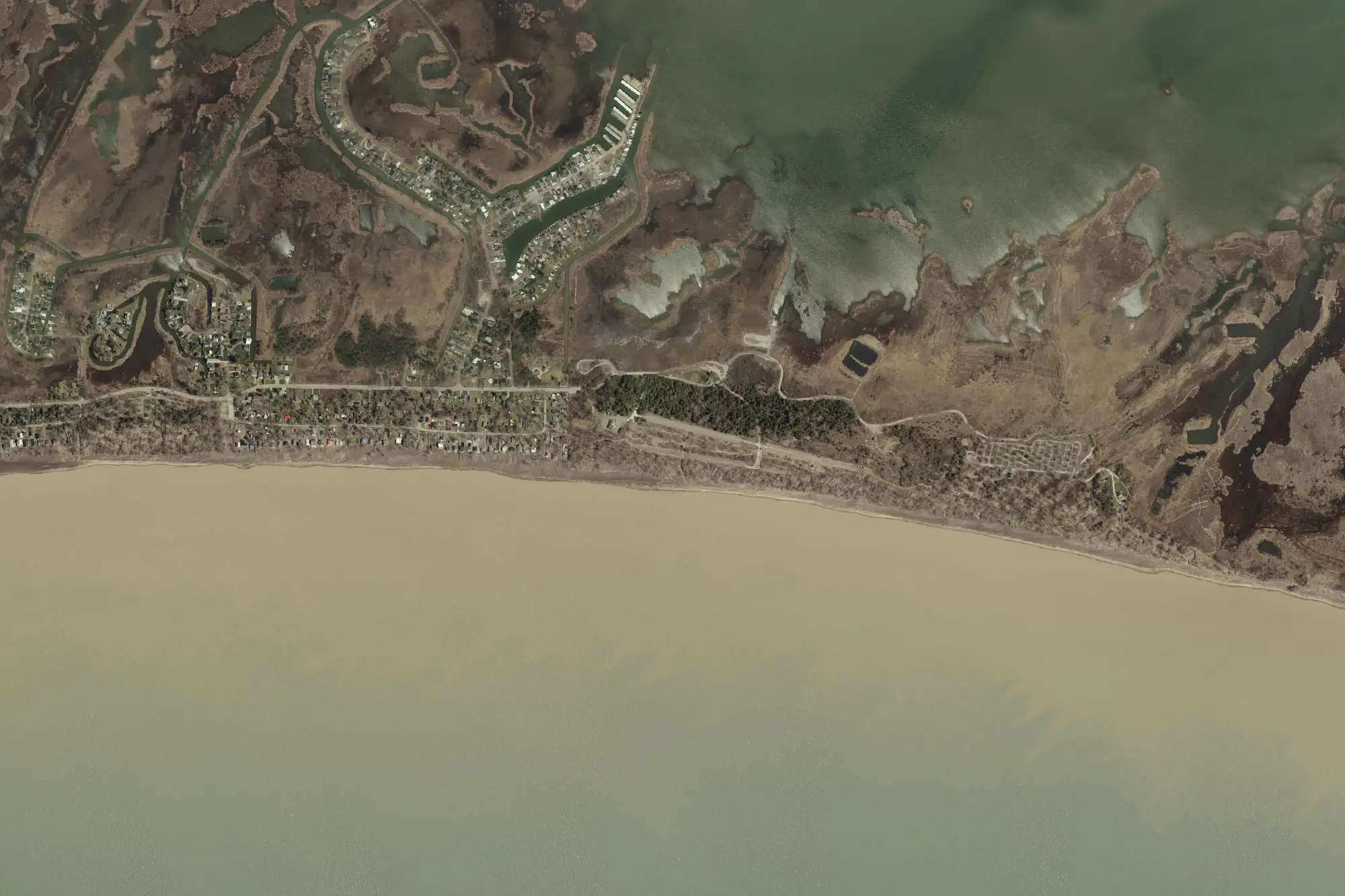 Aerial view of Long Point Provincial Park (Recreational Class)