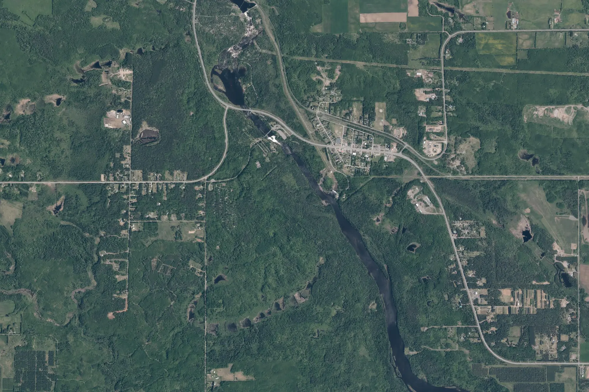 Aerial view of Kakabeka Falls Provincial Park (Natural Environment Class)