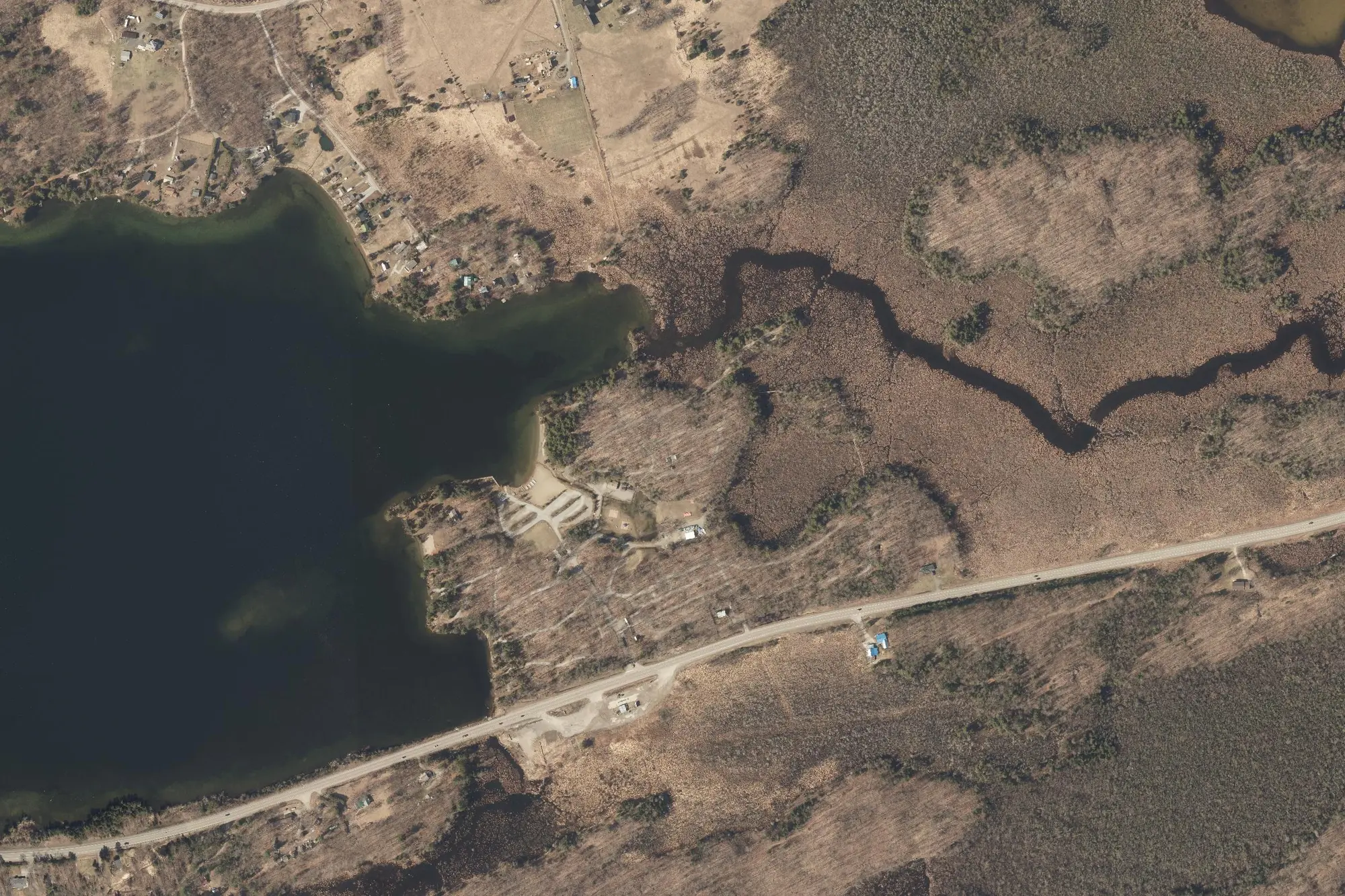 Aerial view of Silver Lake Provincial Park (Recreational Class)