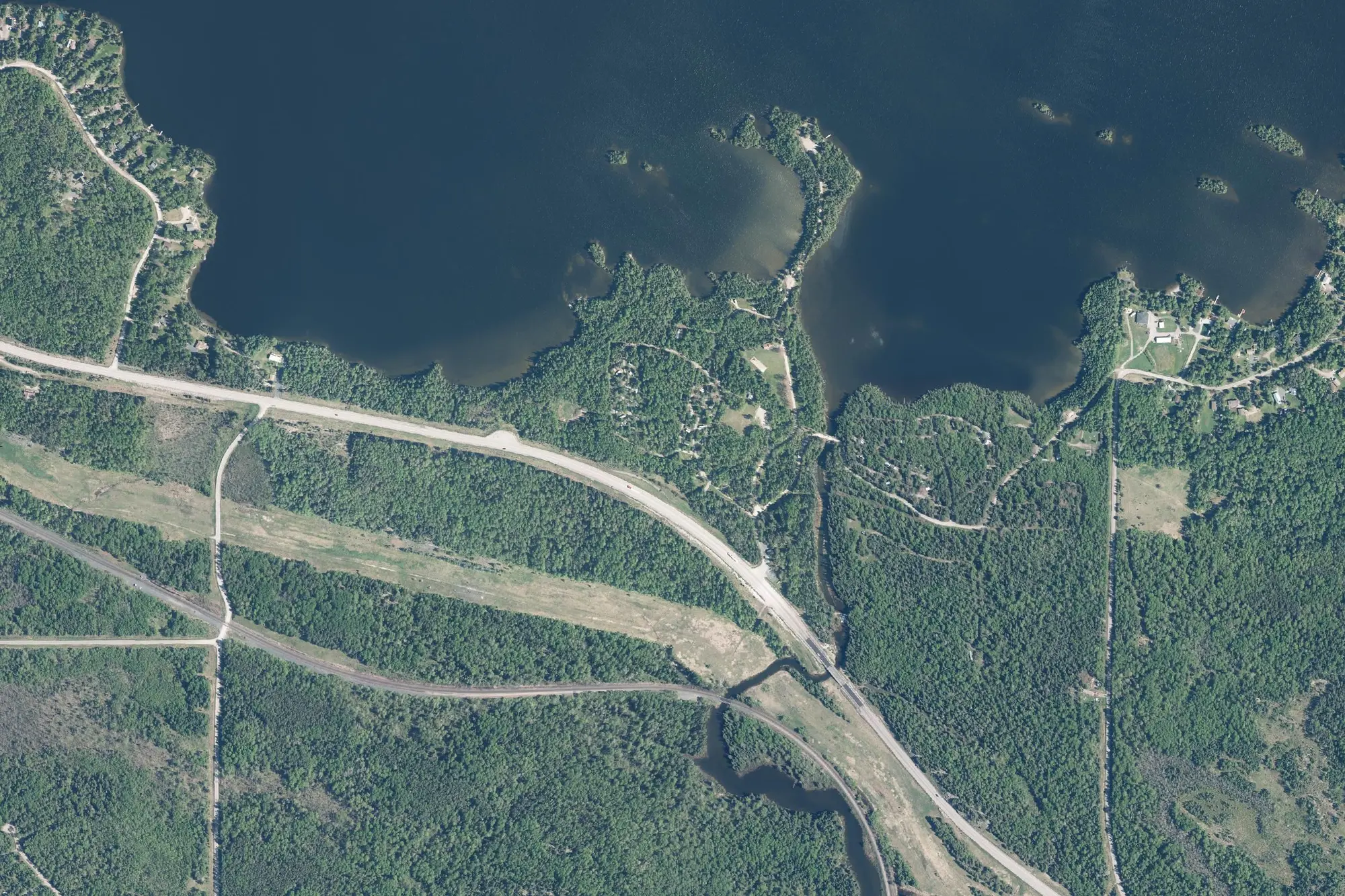 Aerial view of Aaron Provincial Park (Recreational Class)