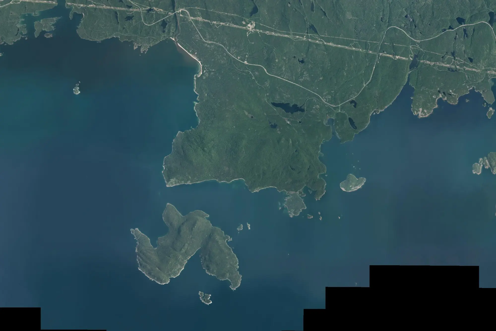 Aerial view of Neys Provincial Park (Natural Environment Class)