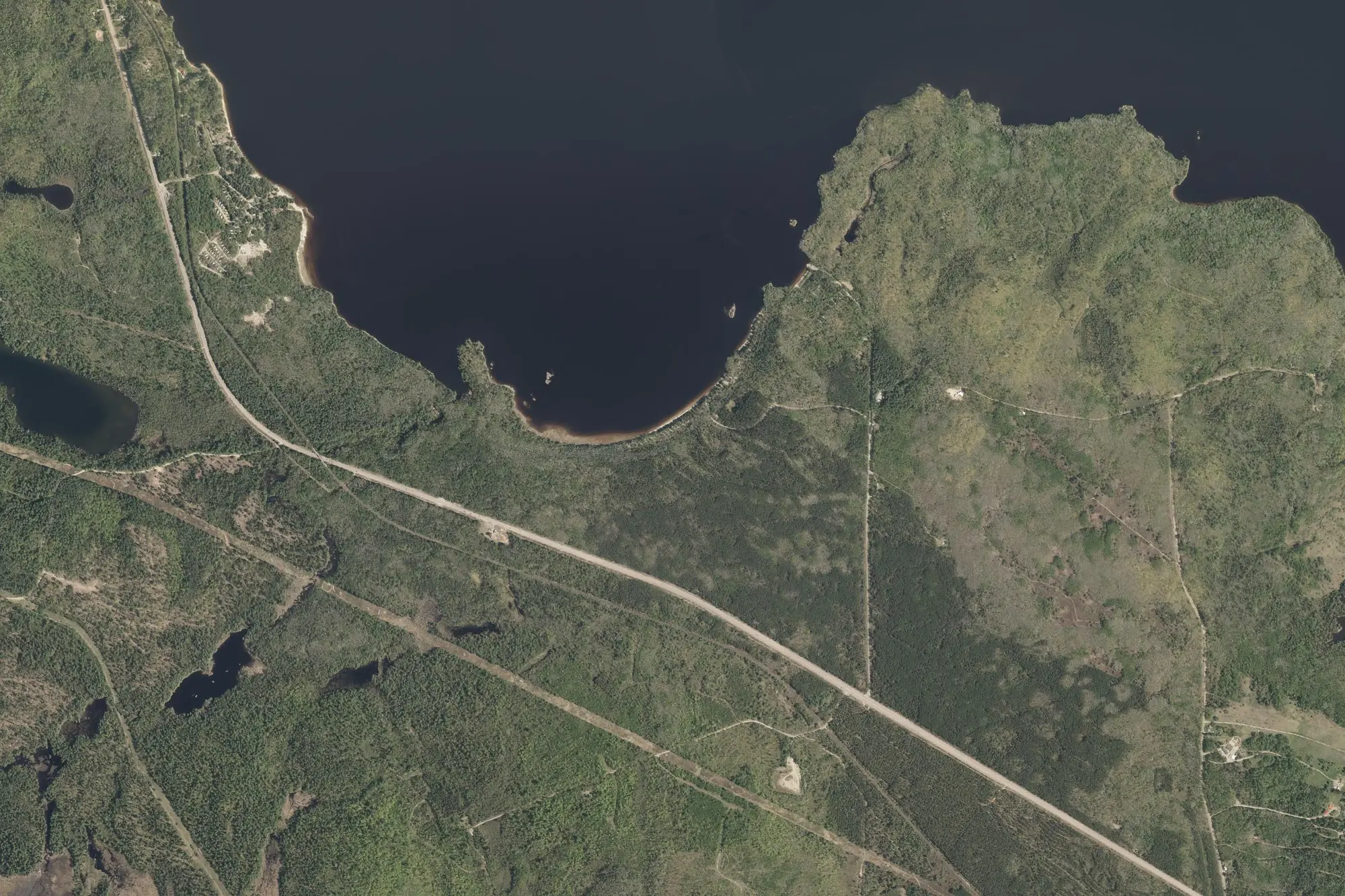 Aerial view of Driftwood Provincial Park (Recreational Class)