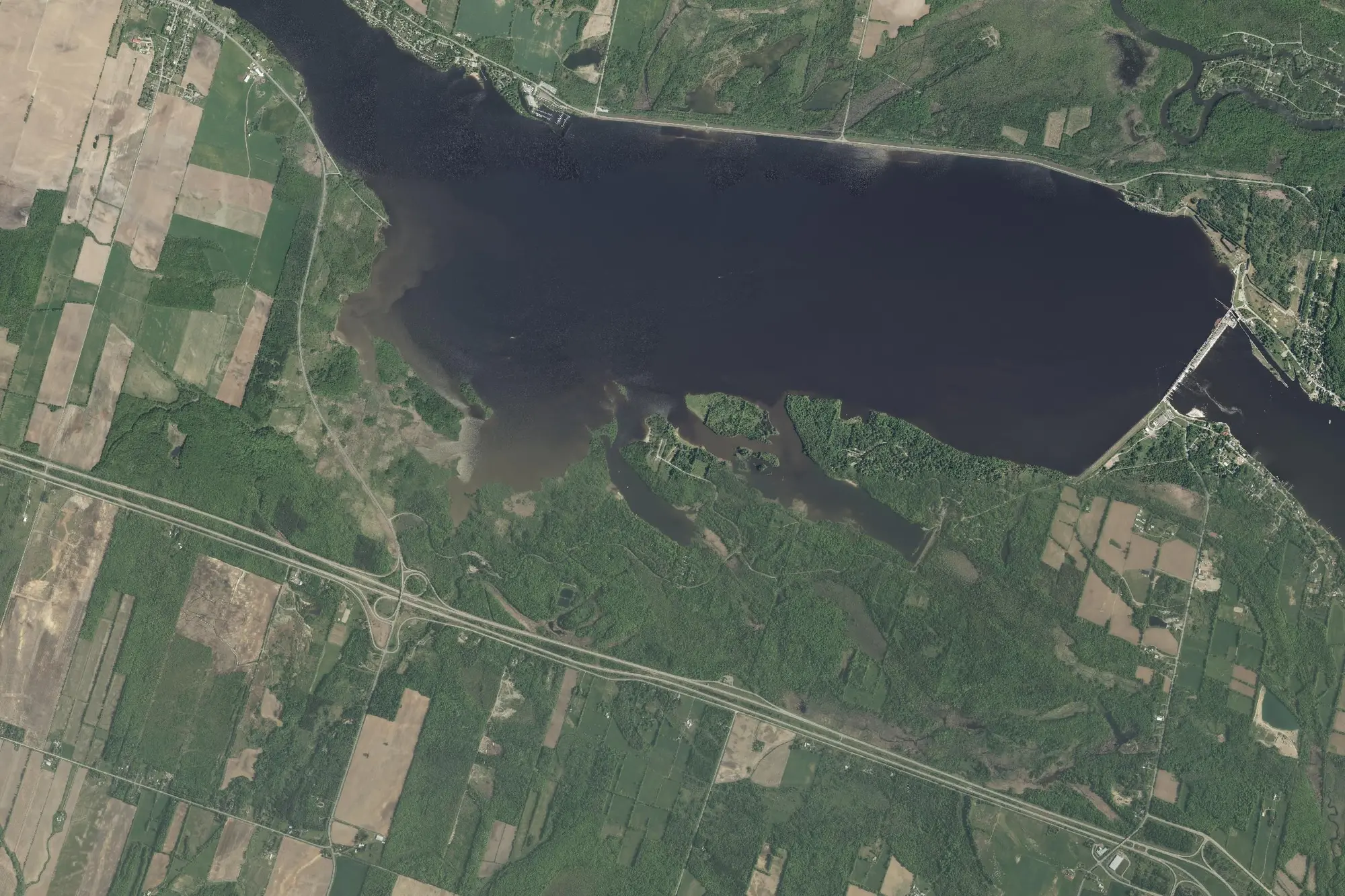 Aerial view of Voyageur Provincial Park (Recreational Class)