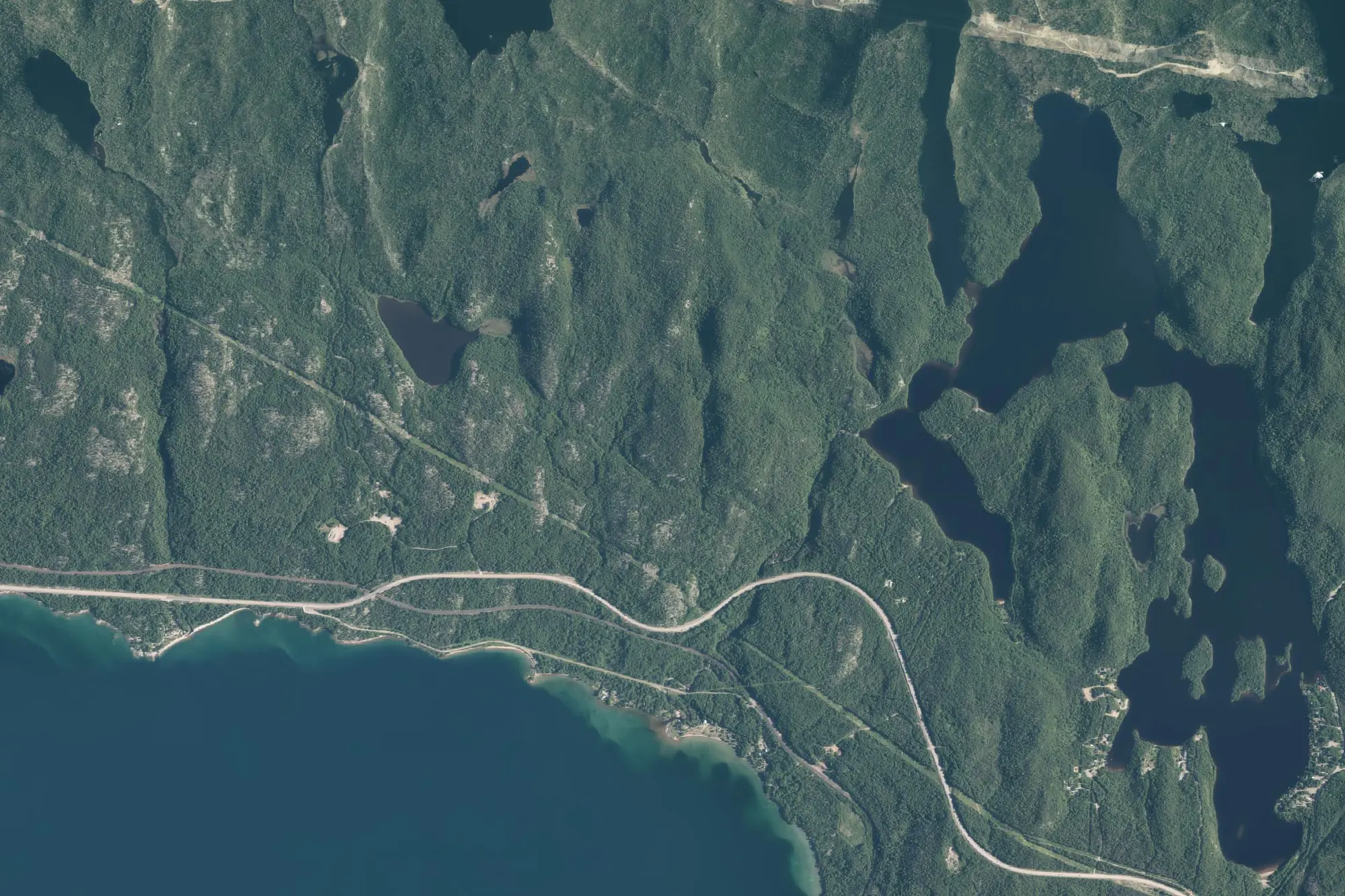 Aerial view of Rainbow Falls Provincial Park (Recreational Class)