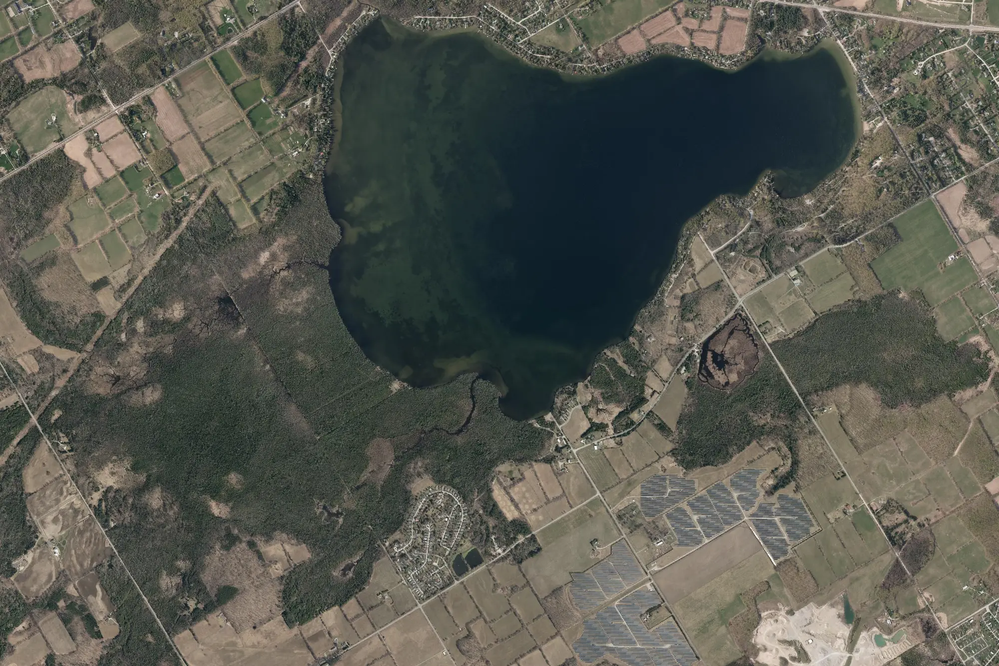 Aerial view of Bass Lake Provincial Park (Recreational Class)