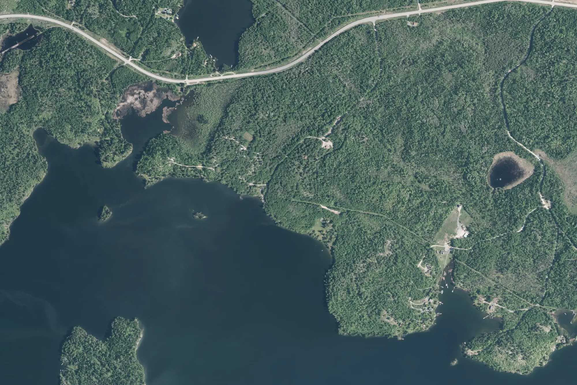 Aerial view of Sioux Narrows Provincial Park (Recreational Class)