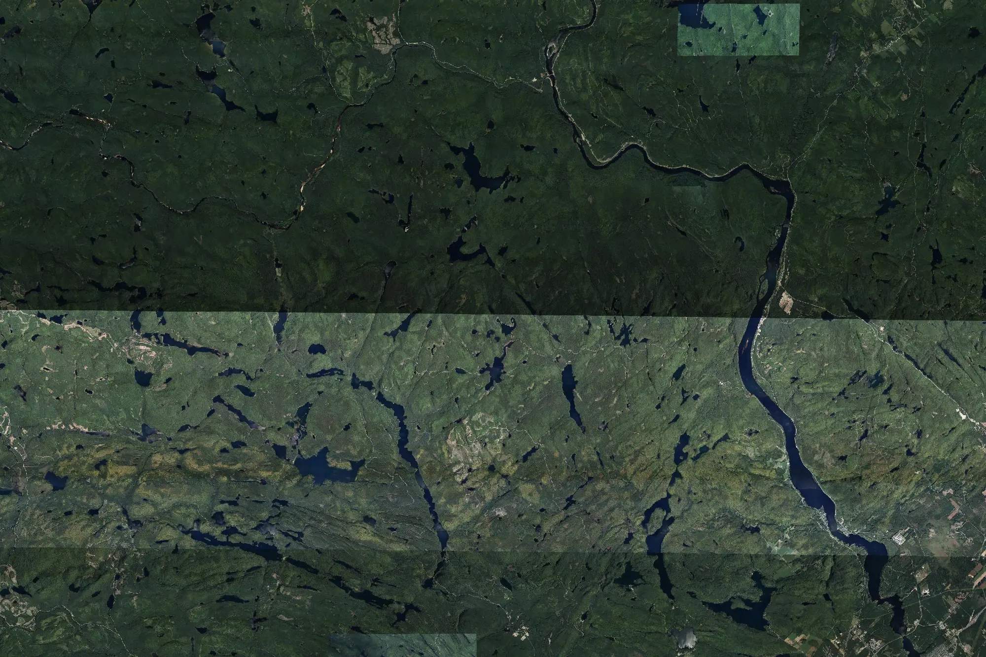 Aerial view of La Mauricie National Park Of Canada