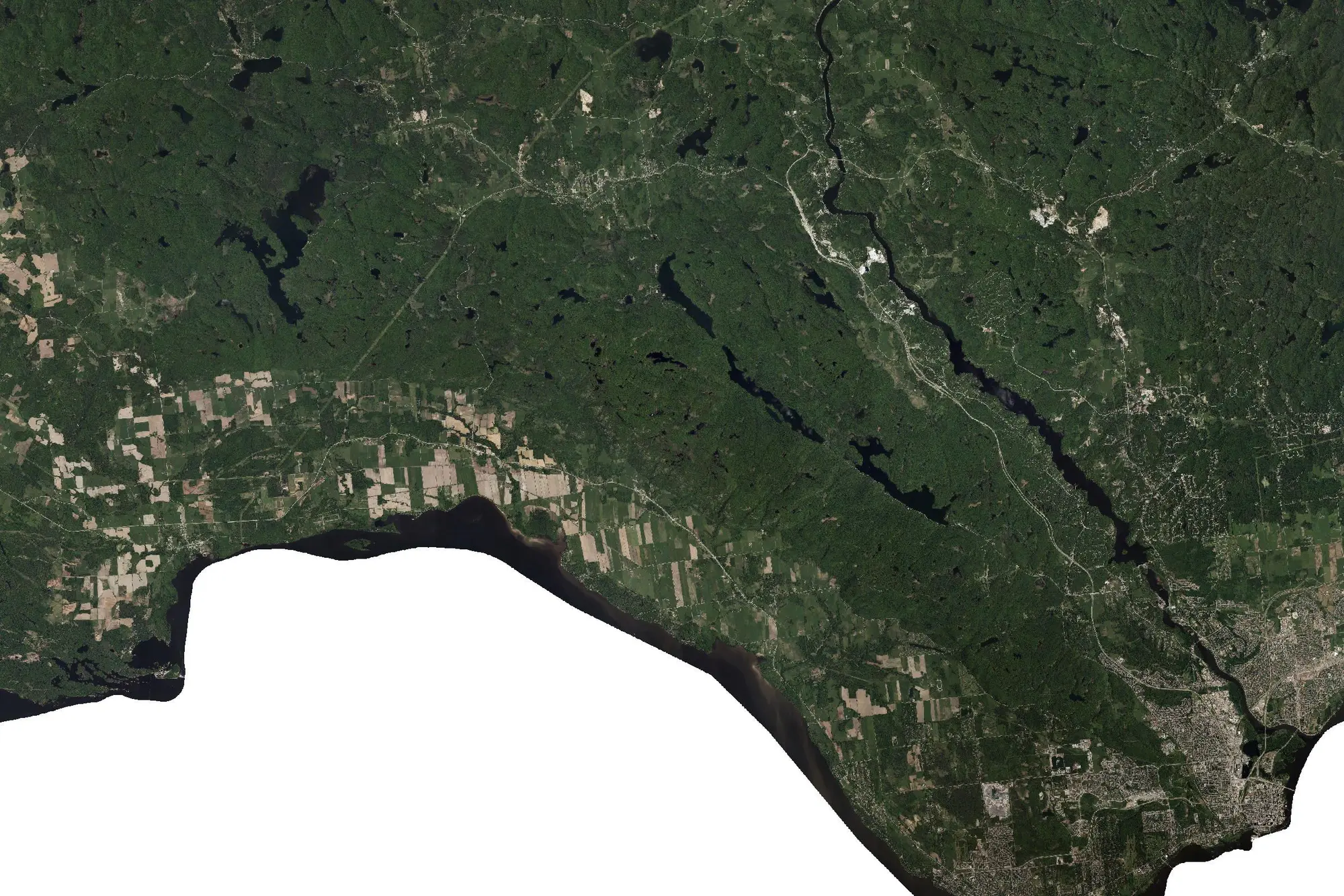 Aerial view of Gatineau Park