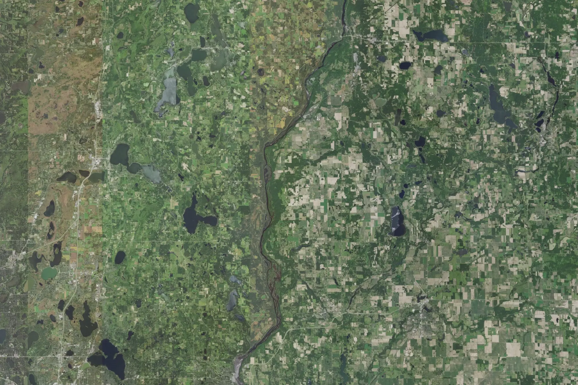 Aerial view of Lower Saint Croix National Scenic Riverway