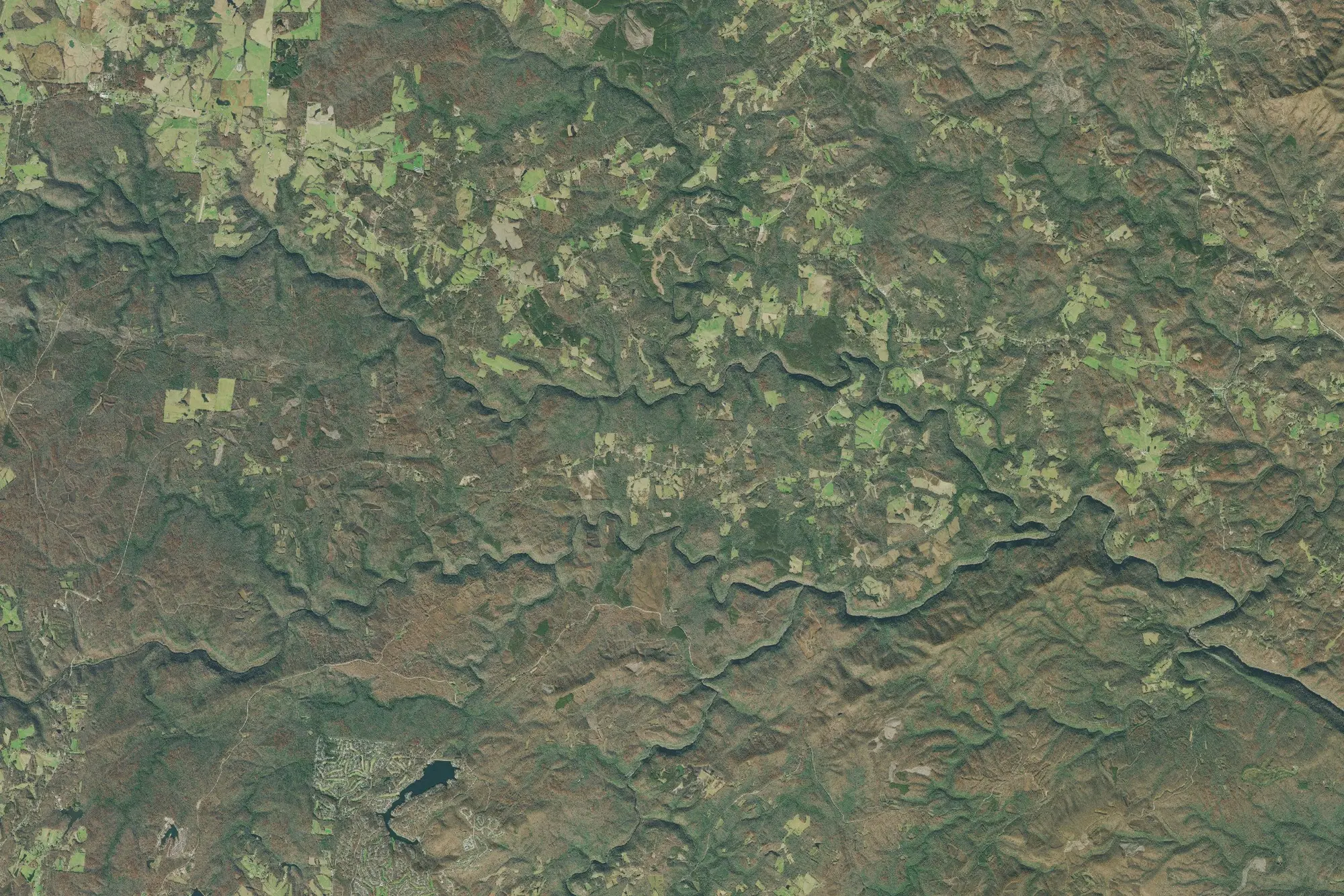 Aerial view of Obed Wild and Scenic River