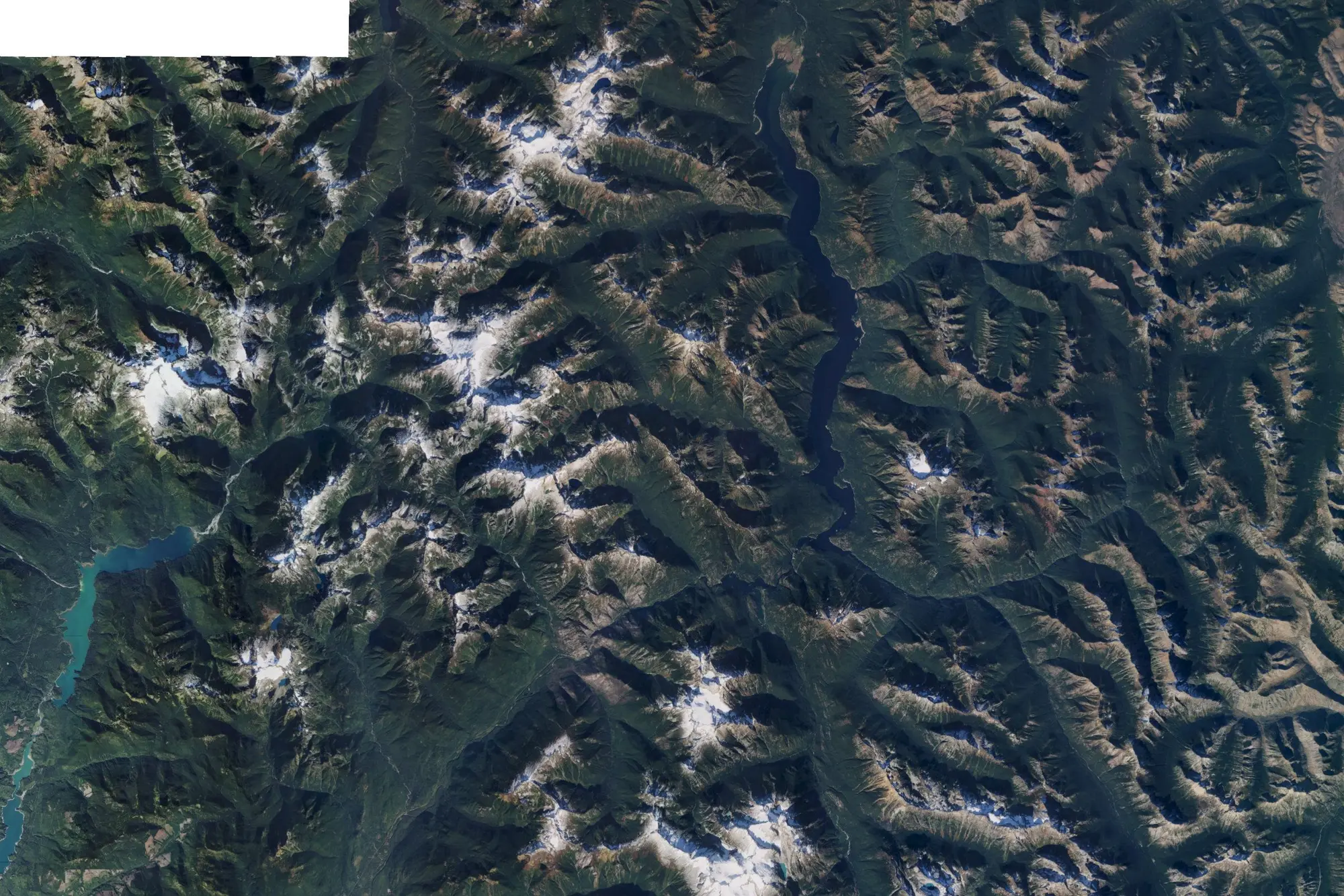 Aerial view of Ross Lake National Recreation Area