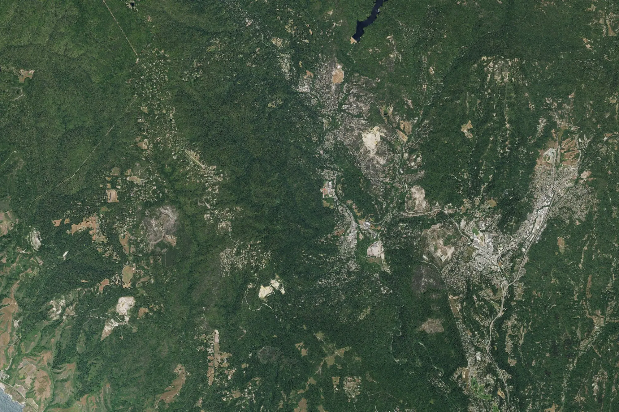 Aerial view of Henry Cowell Redwoods State Park