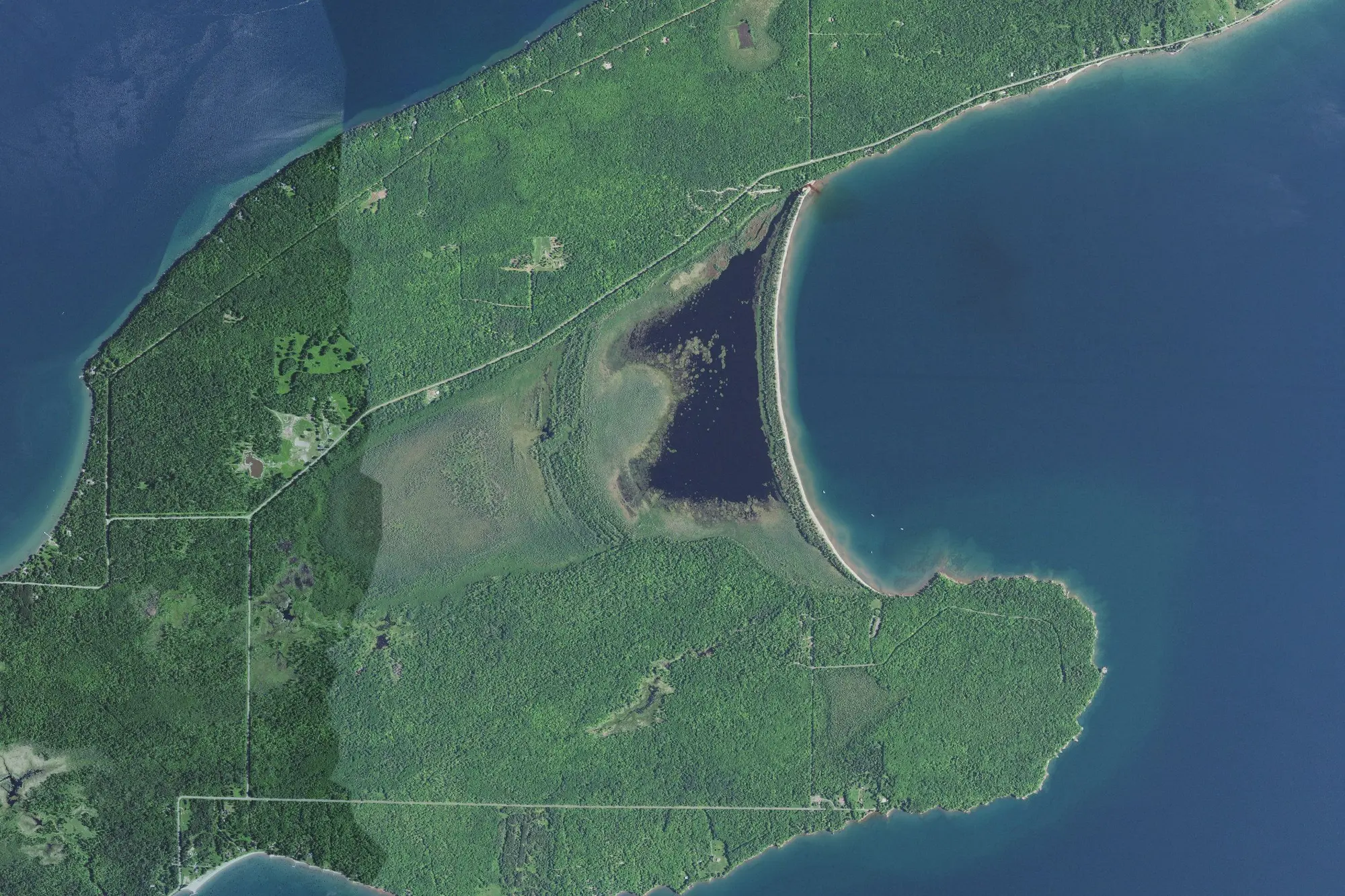 Aerial view of Big Bay State Park