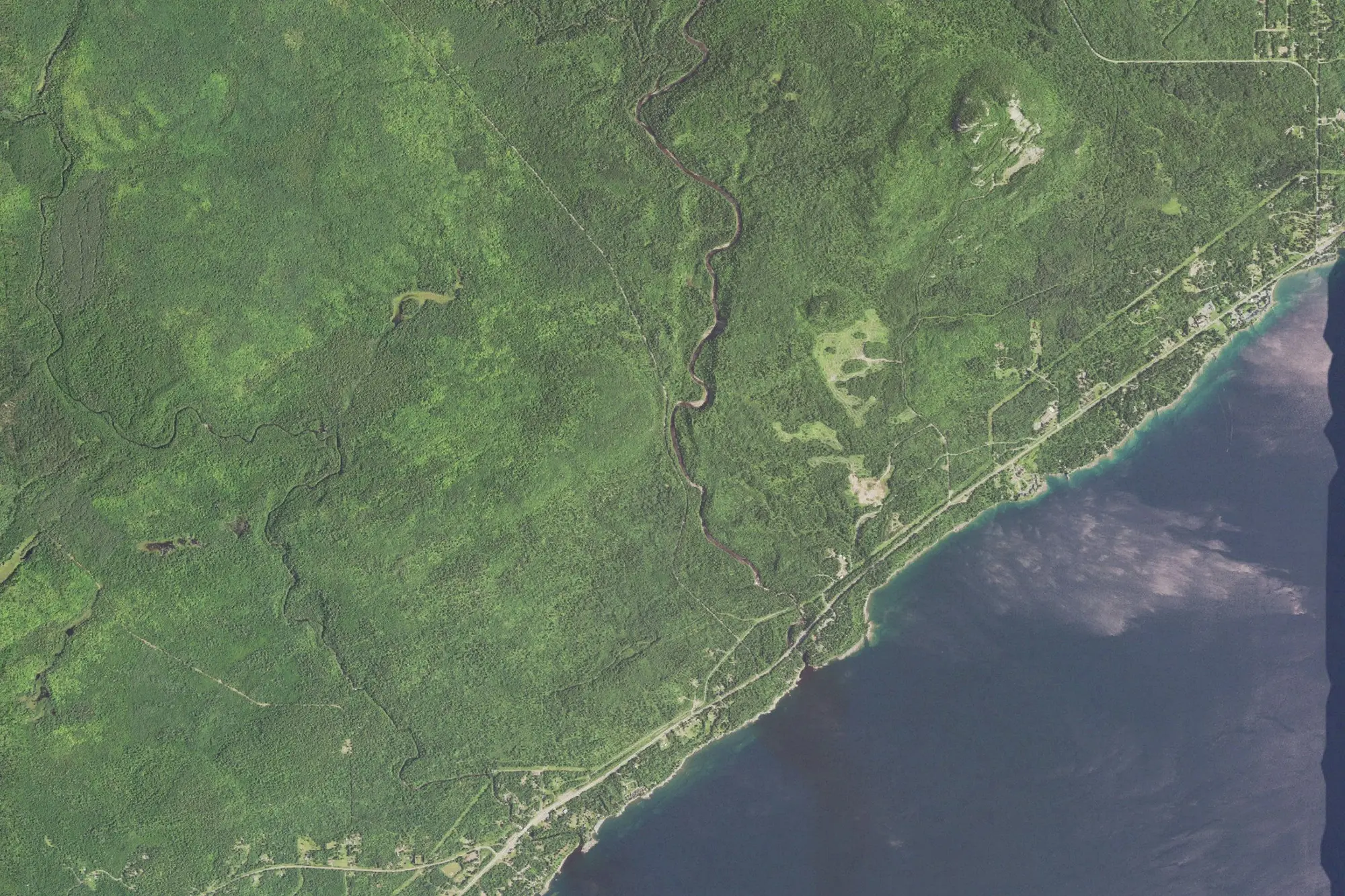 Aerial view of Temperance River State Park