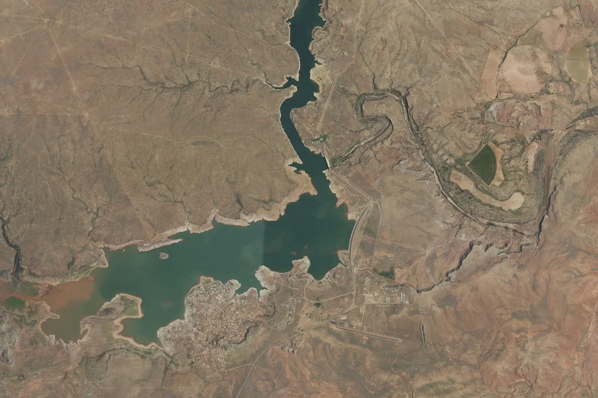 Aerial view of Conchas Lake State Park