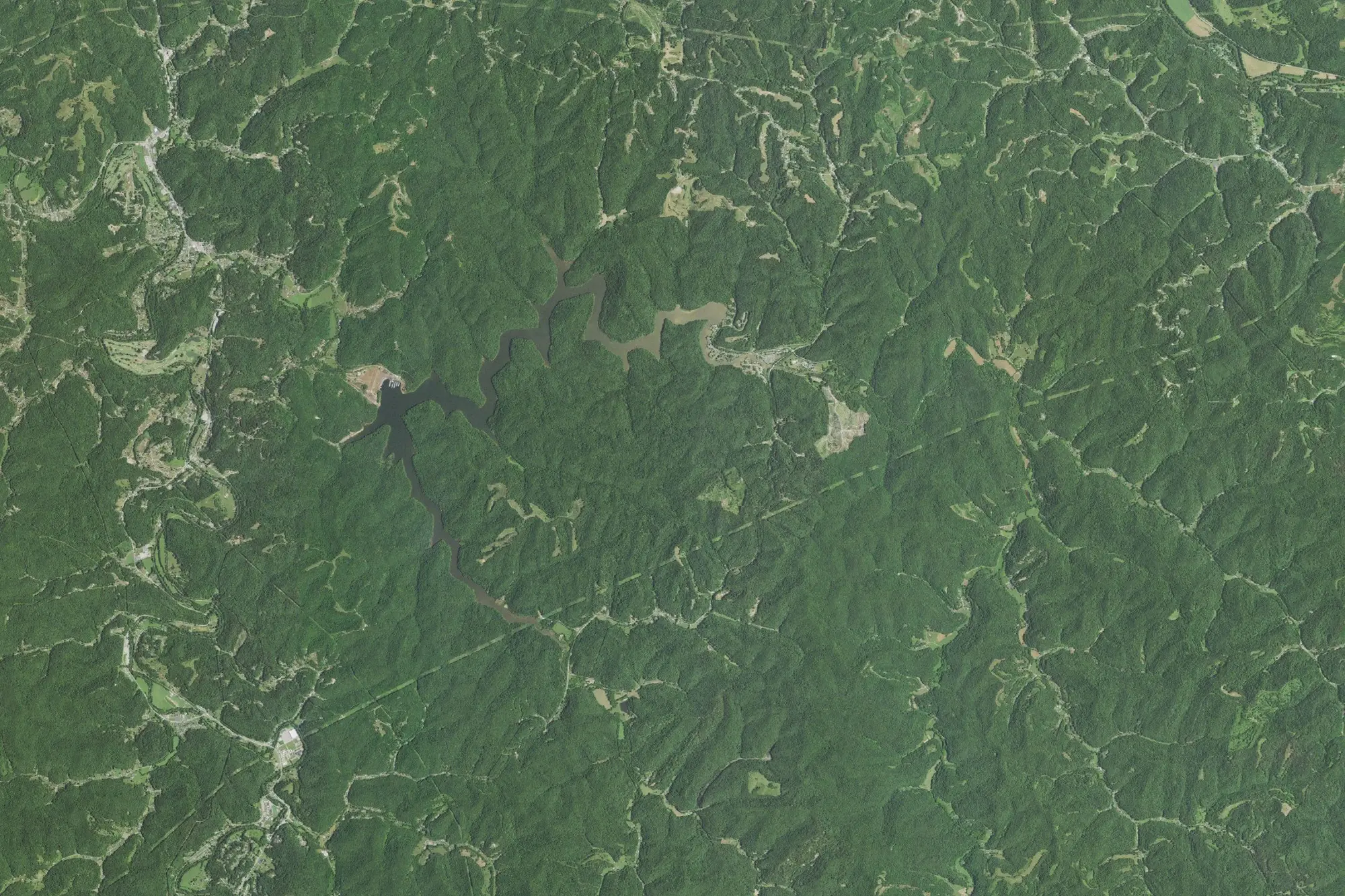 Aerial view of Beech Fork Recreation Area