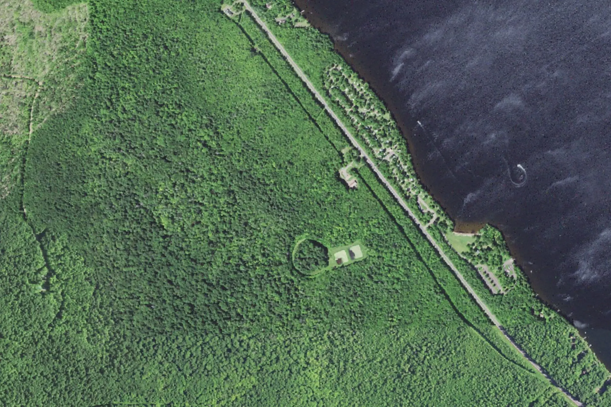 Aerial view of Lake Gogebic State Park
