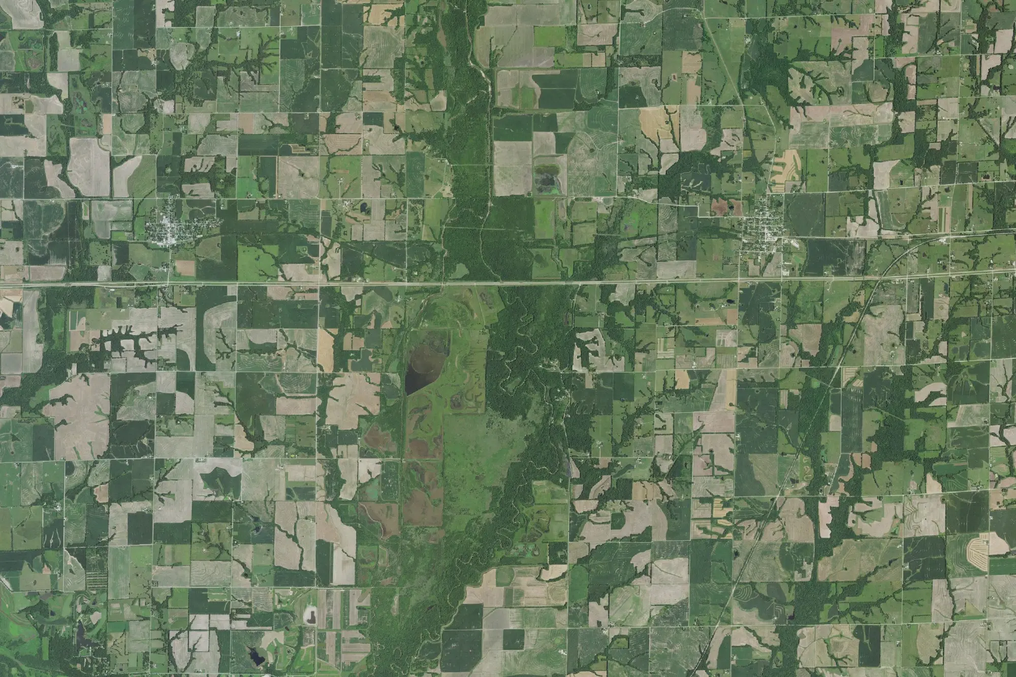 Aerial view of Pershing State Park