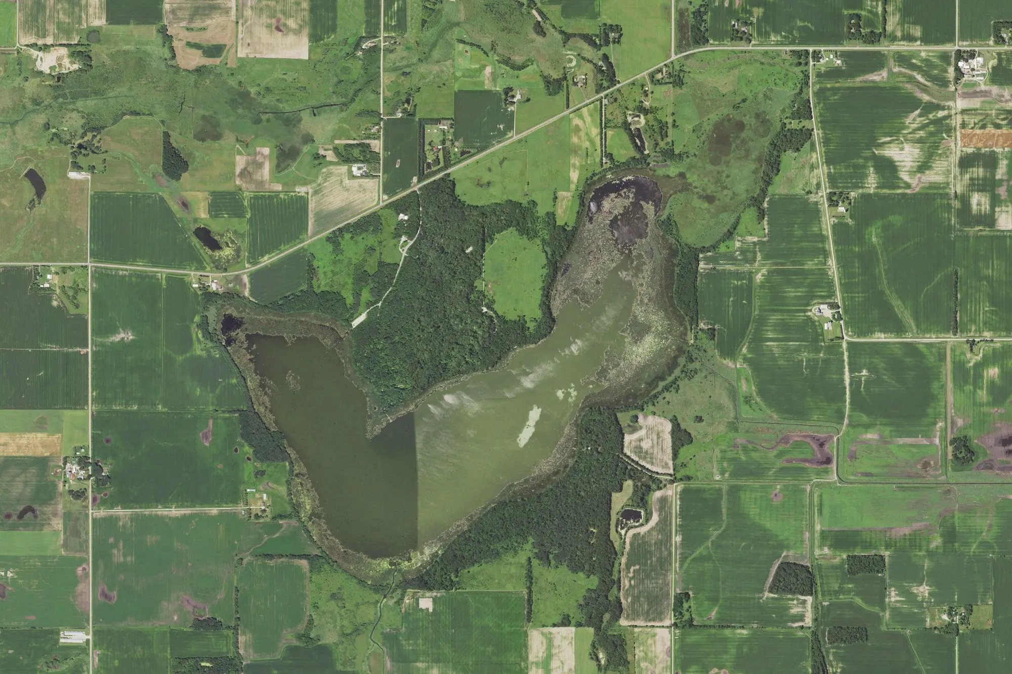 Aerial view of Rice Lake State Park