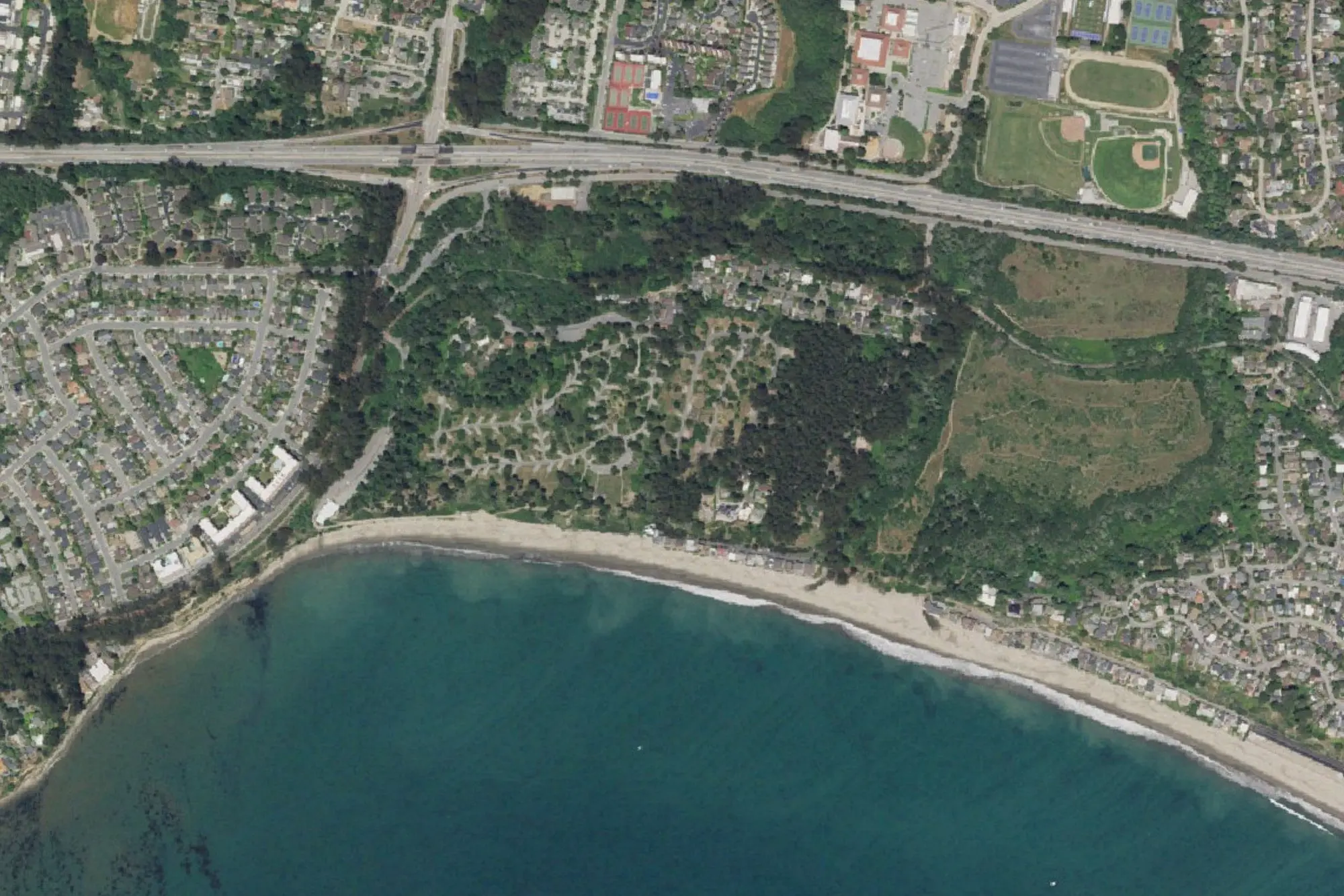 Aerial view of New Brighton State Beach