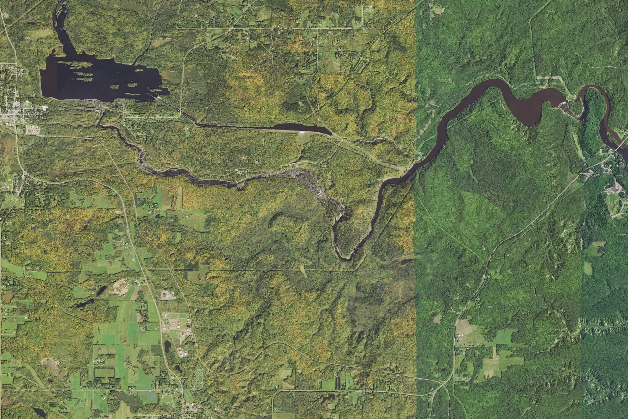 Aerial view of Jay Cooke State Park