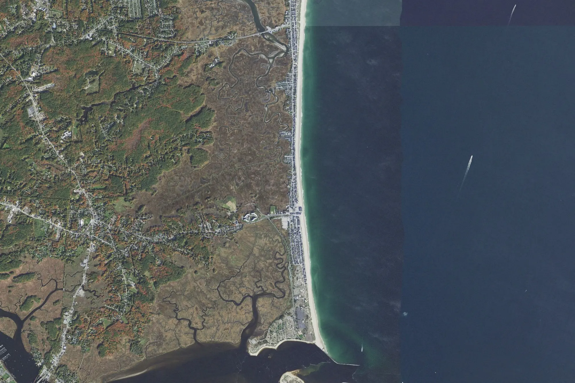 Aerial view of Salisbury Beach State Reservation