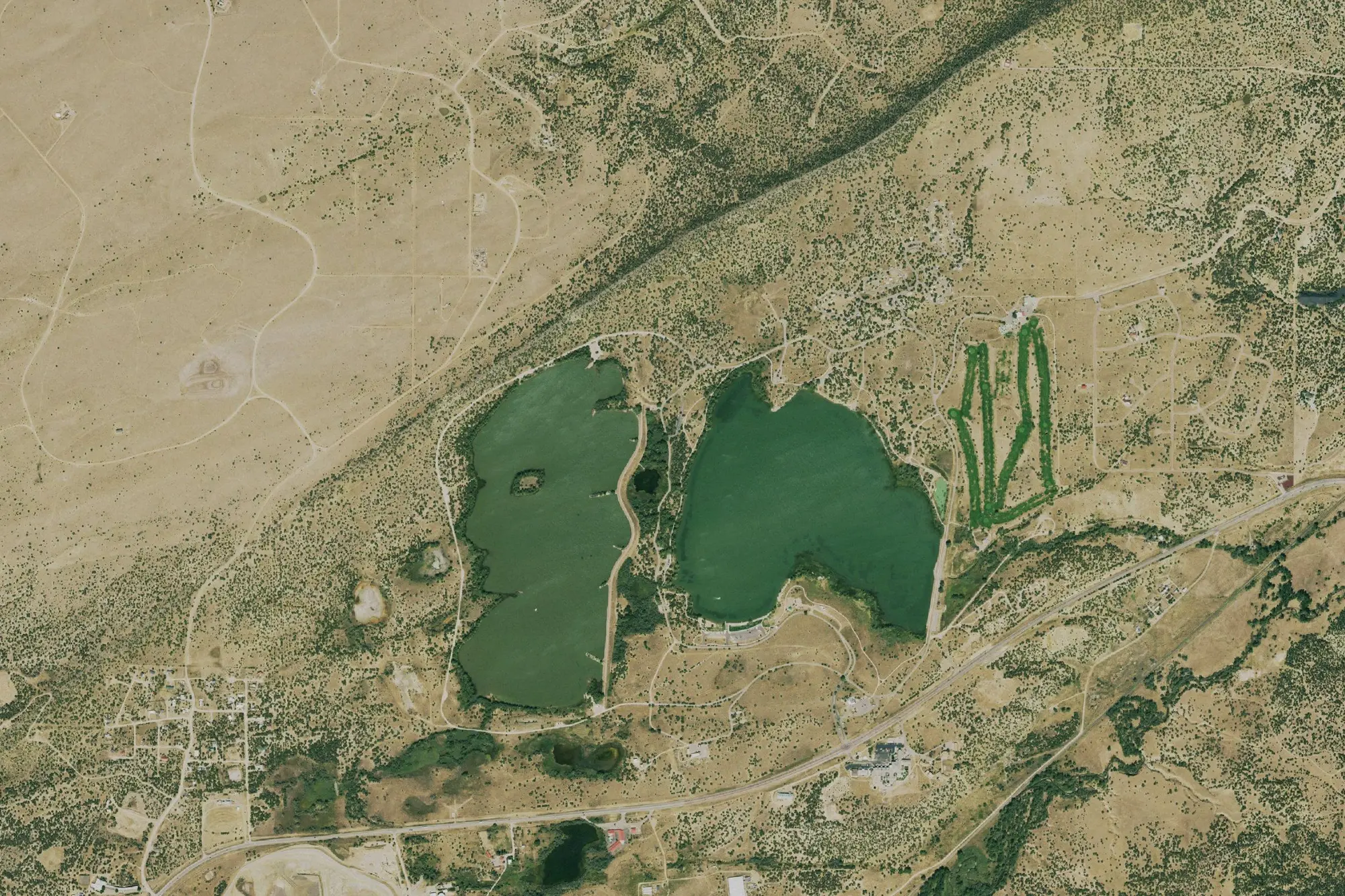 Aerial view of Lathrop State Park