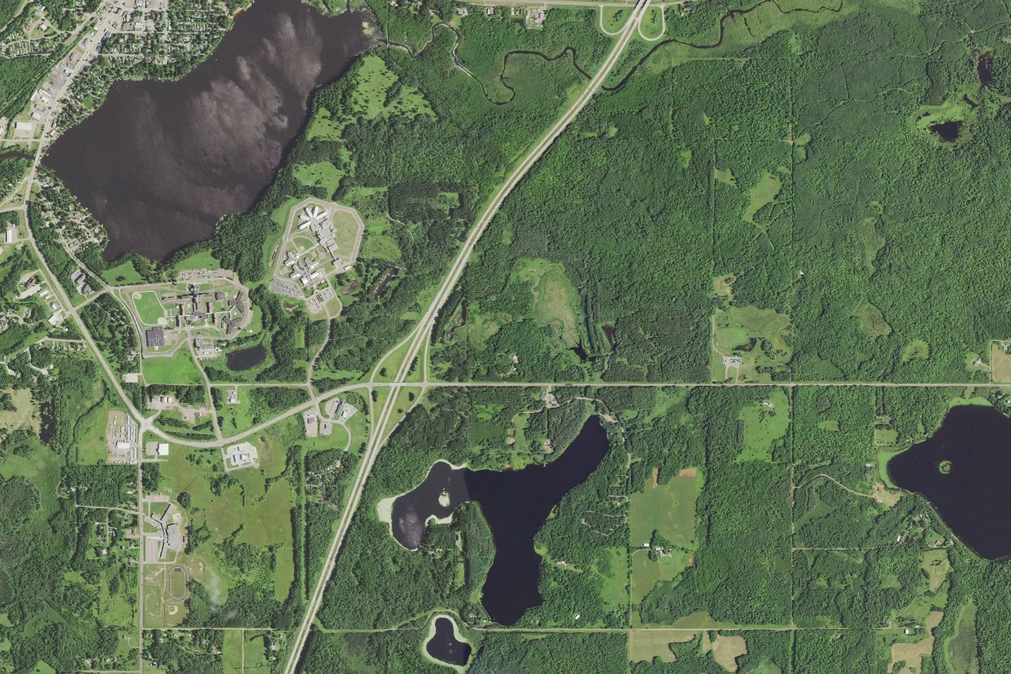 Aerial view of Moose Lake State Park