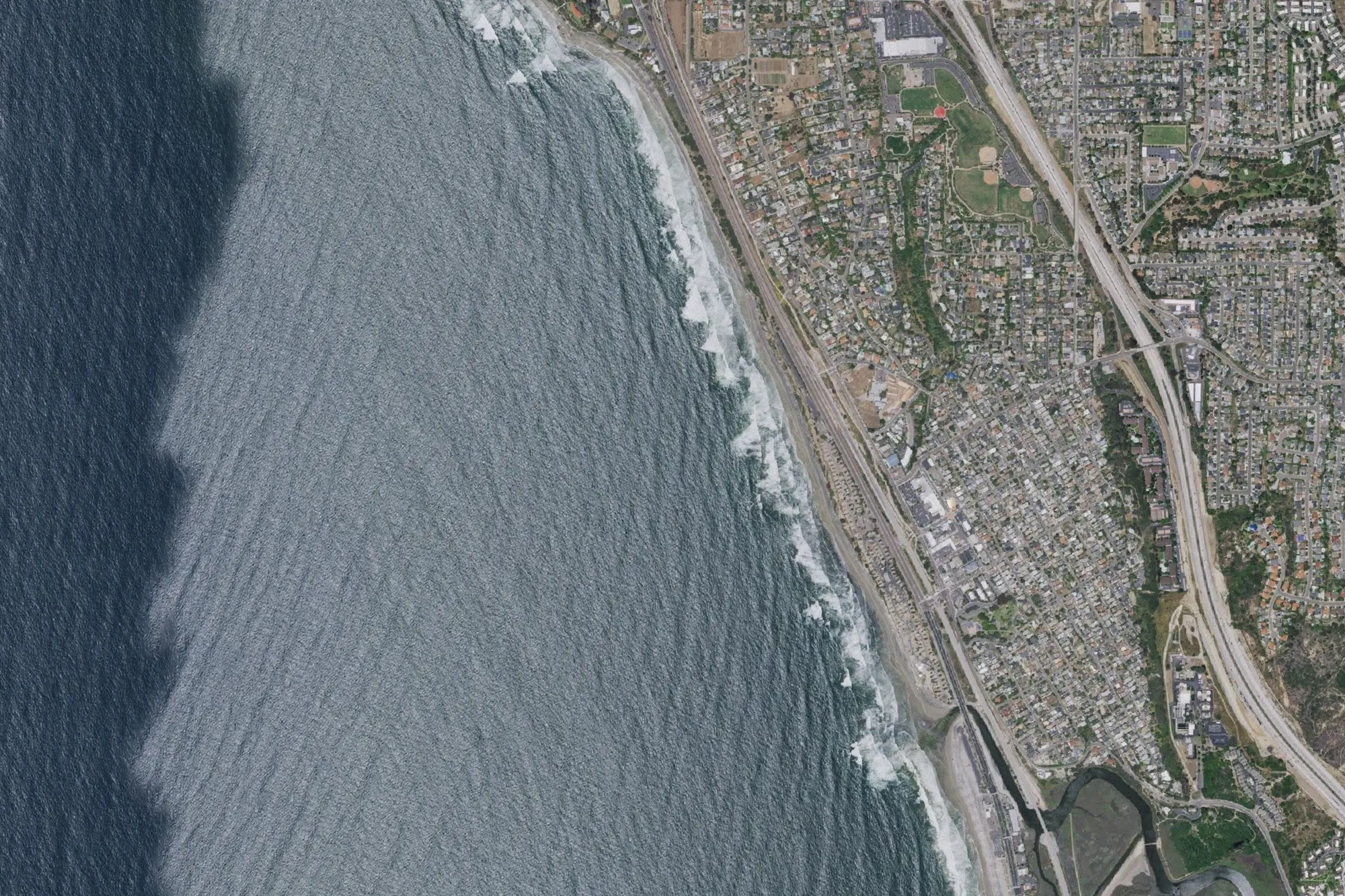 Aerial view of San Elijo State Beach