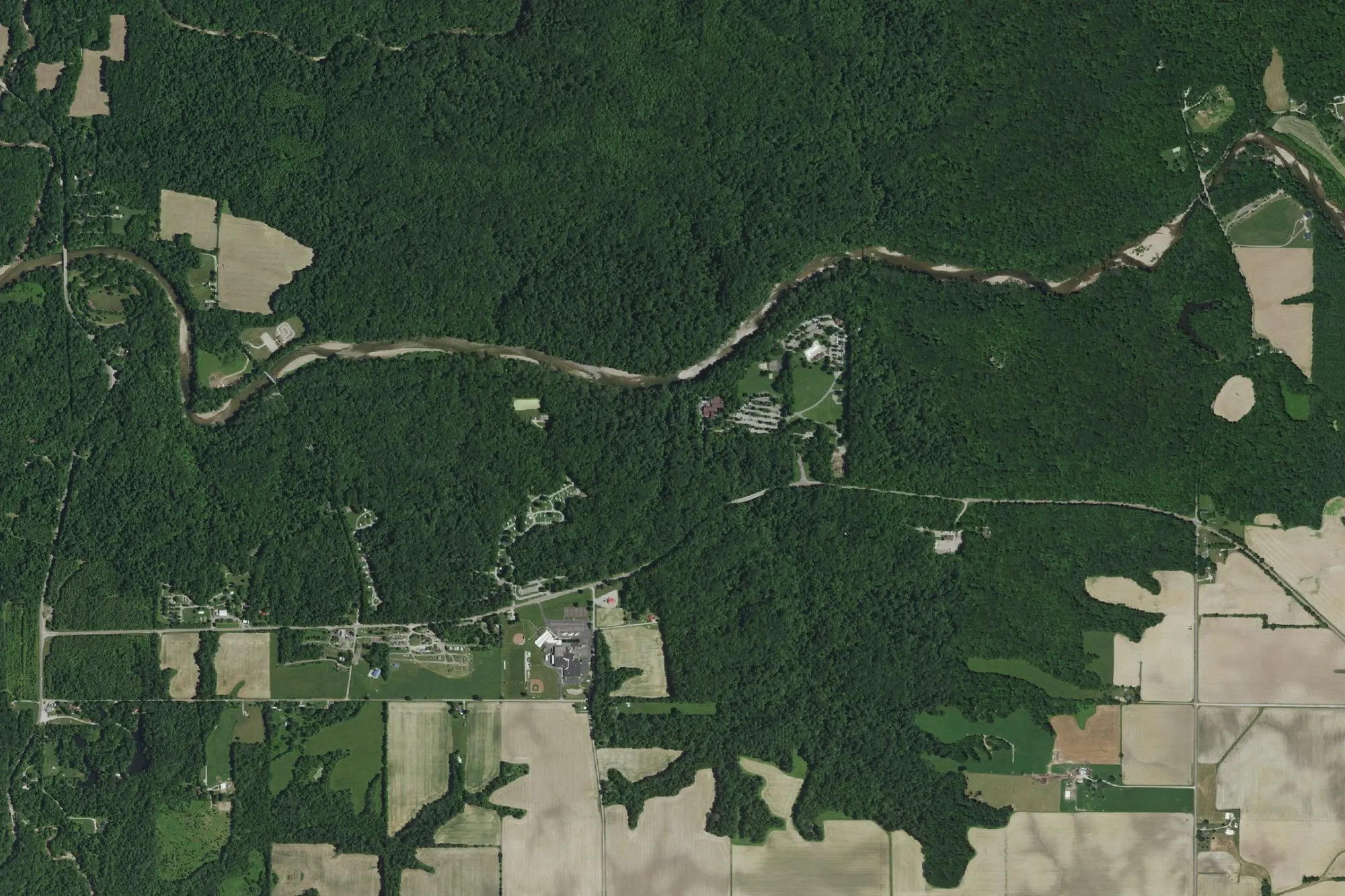 Aerial view of Turkey Run State Park