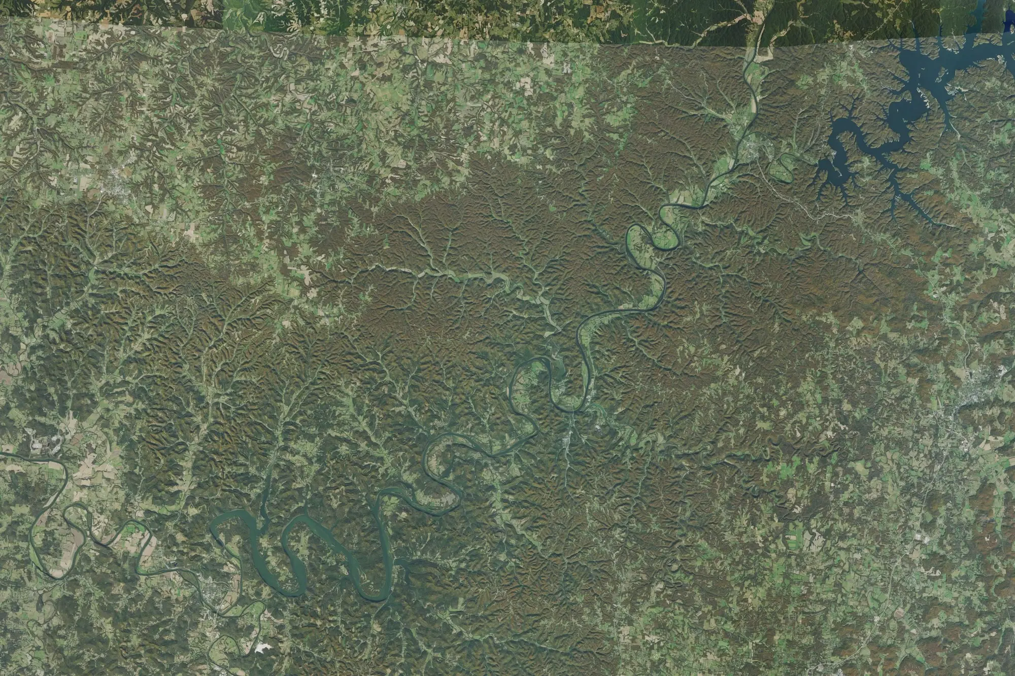 Aerial view of Cordell Hull Recreation Area