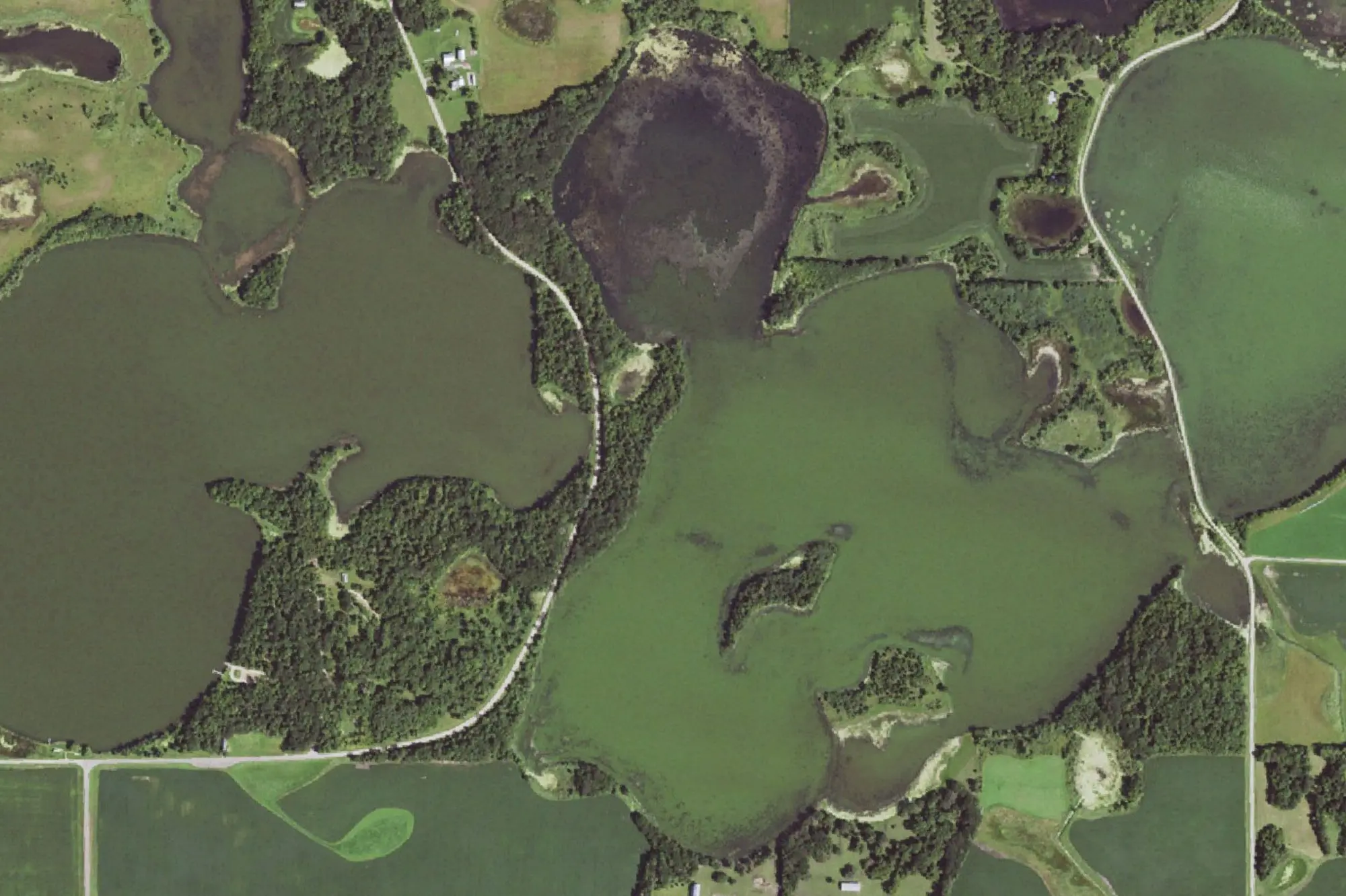 Aerial view of Monson Lake State Park