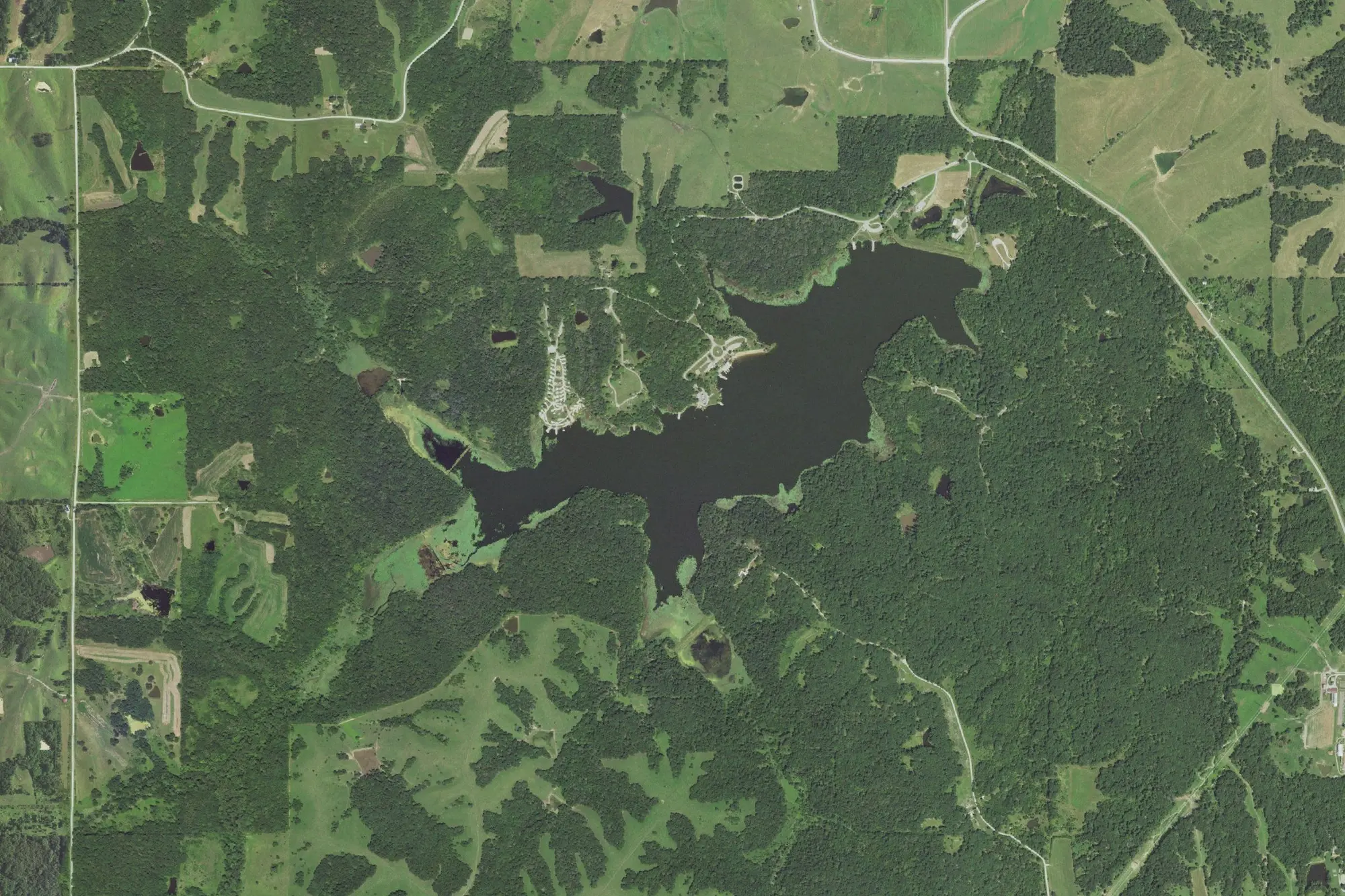 Aerial view of Lake Wapello State Park