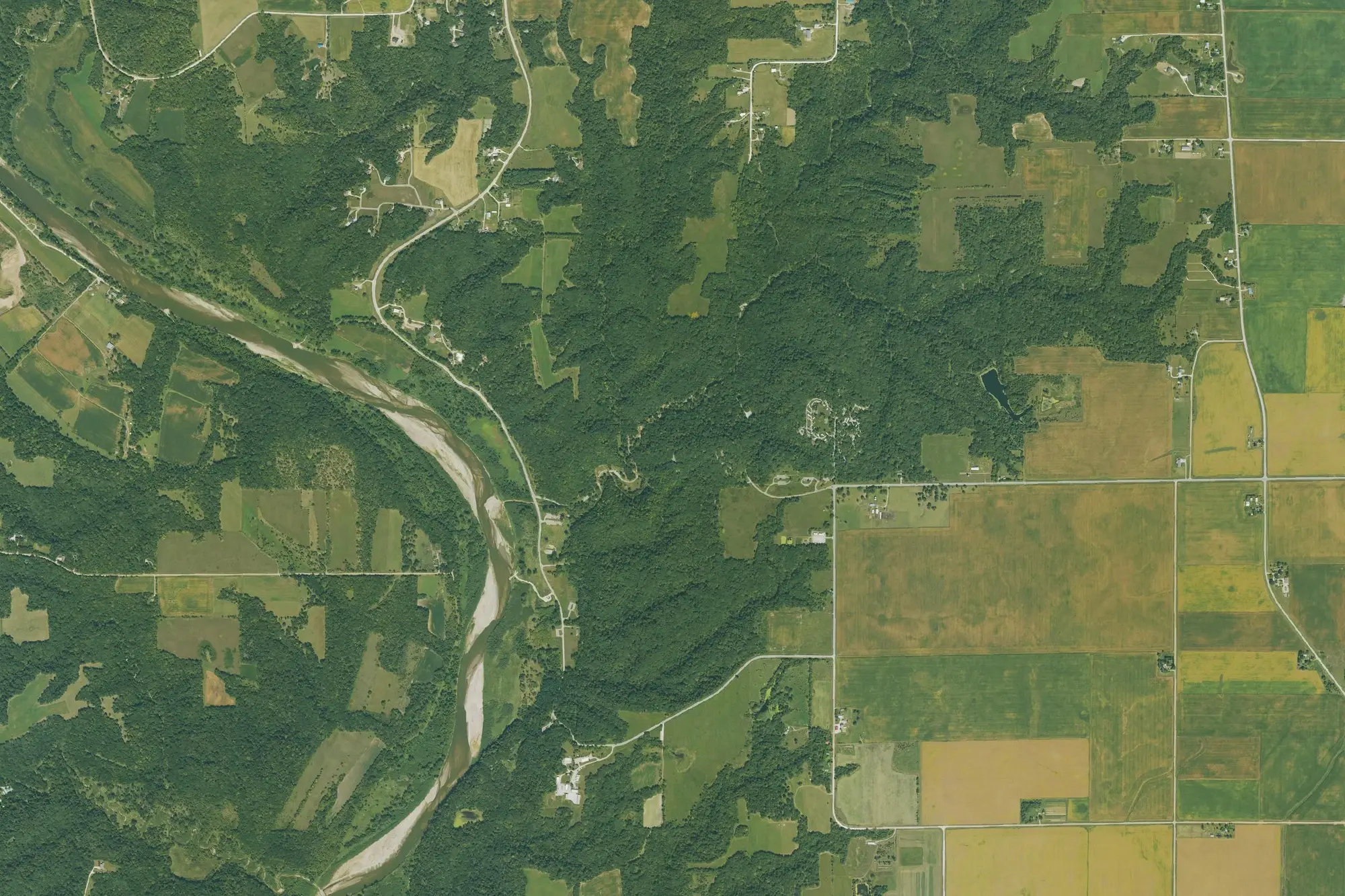 Aerial view of Ledges State Park