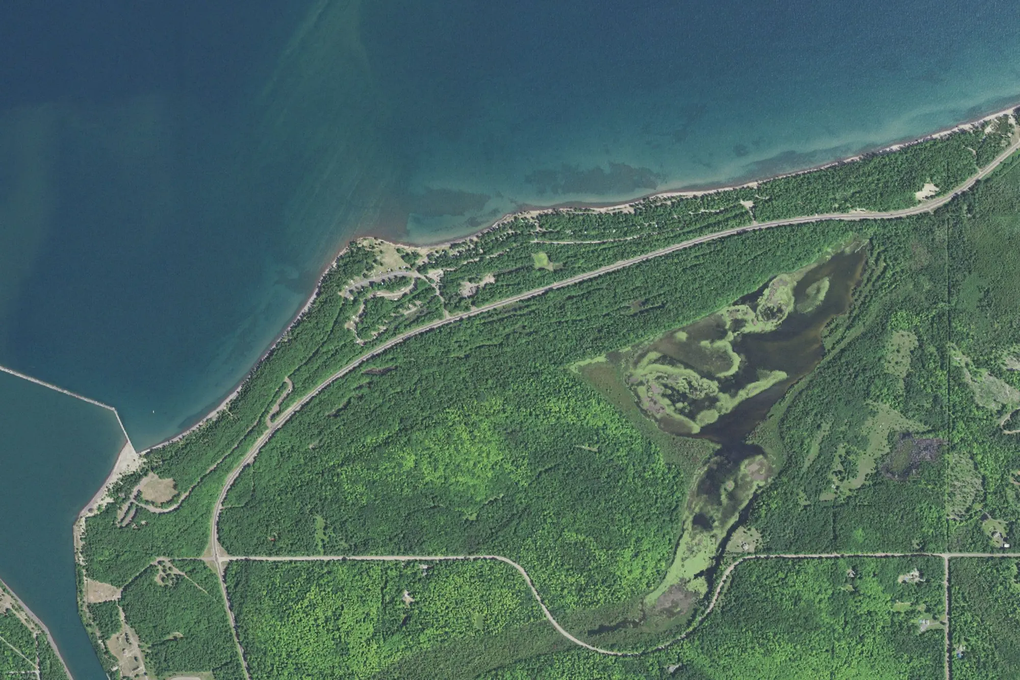 Aerial view of McLain State Park