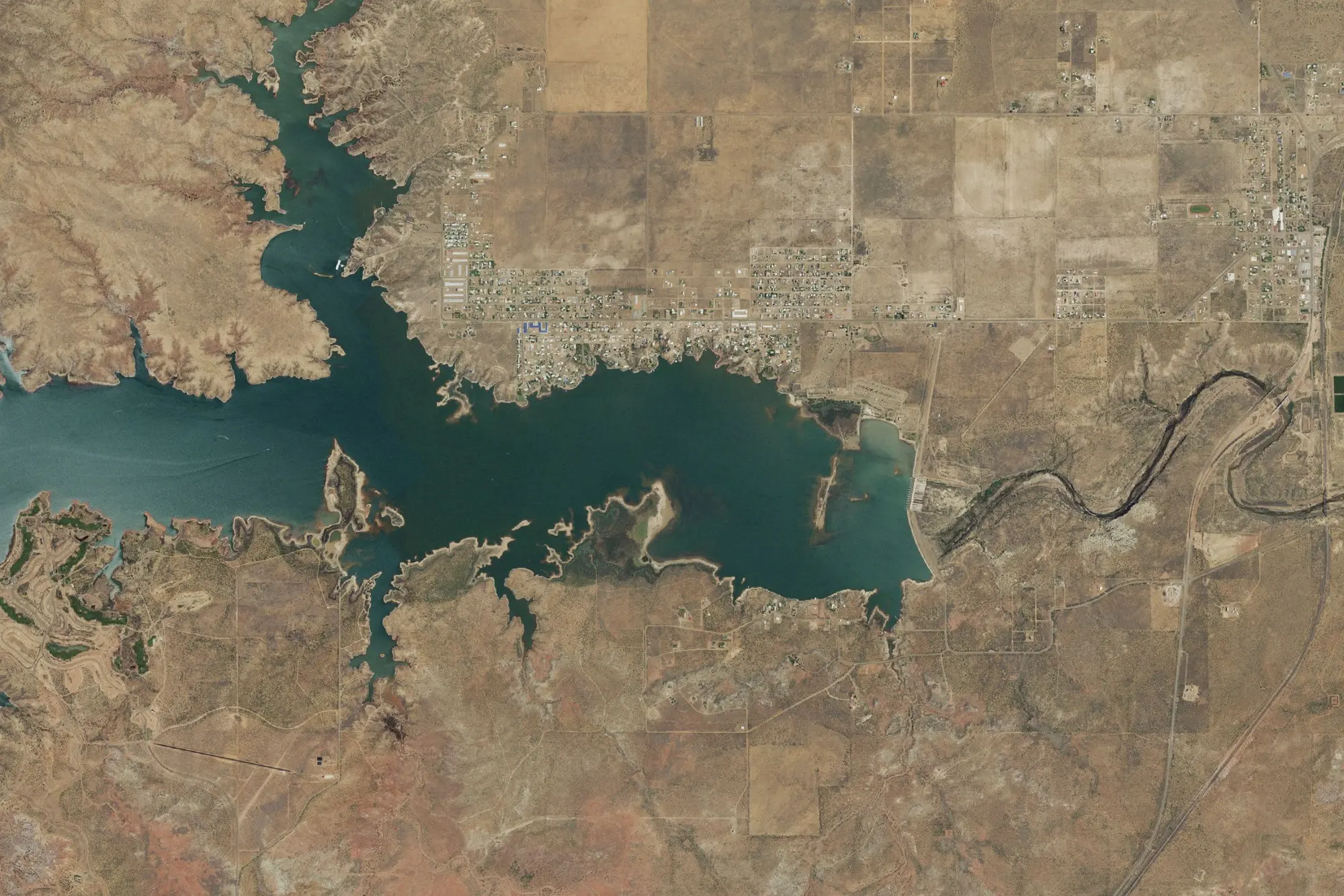 Aerial view of Ute Lake State Park