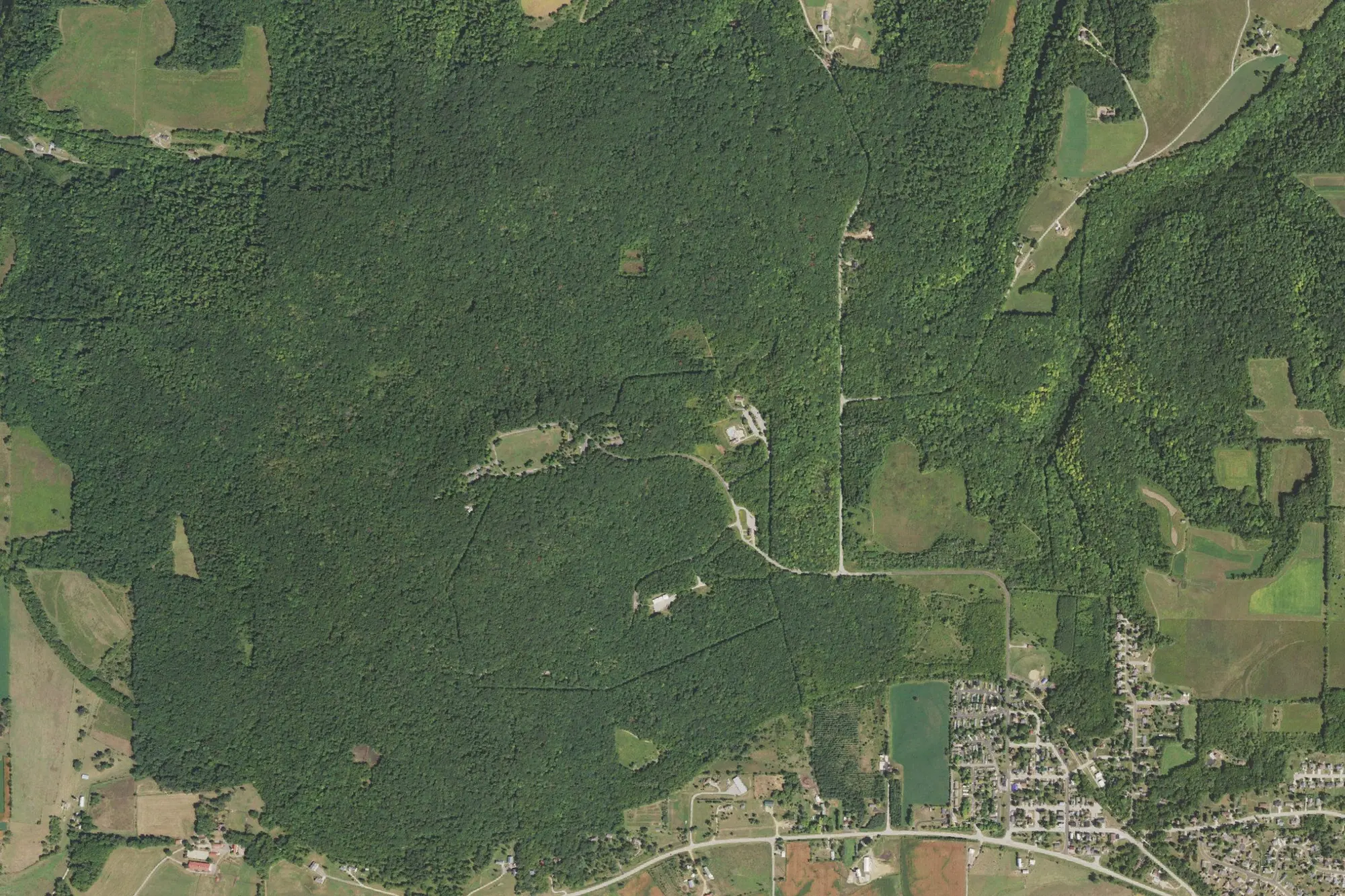 Aerial view of Blue Mound State Park