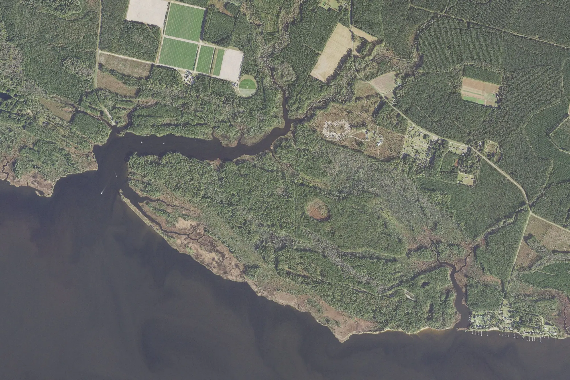 Aerial view of Goose Creek State Park