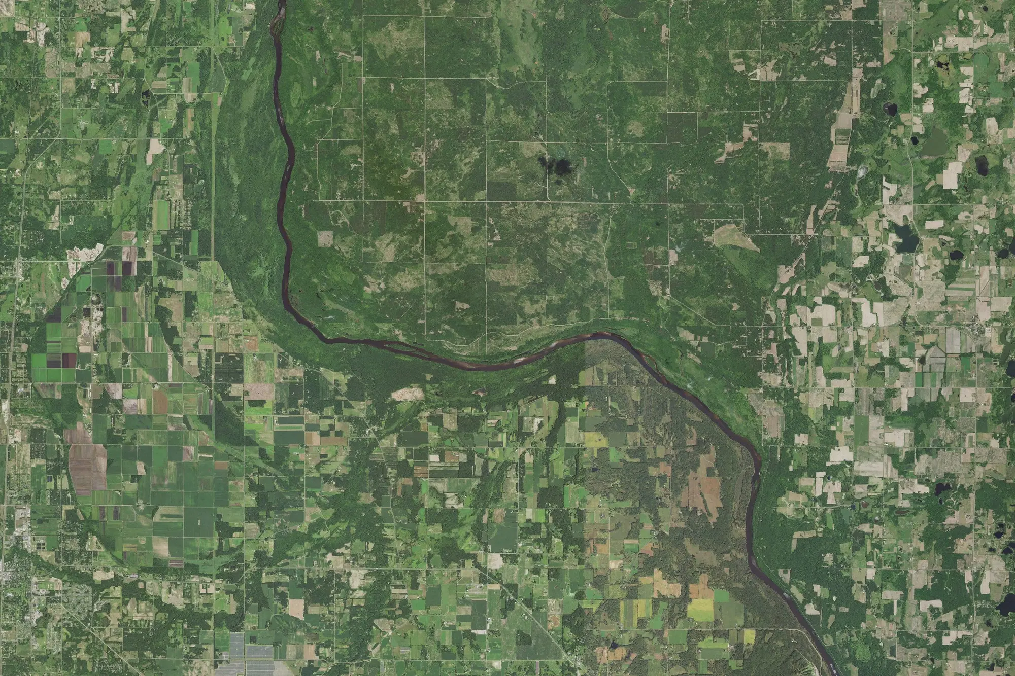 Aerial view of Wild River State Park