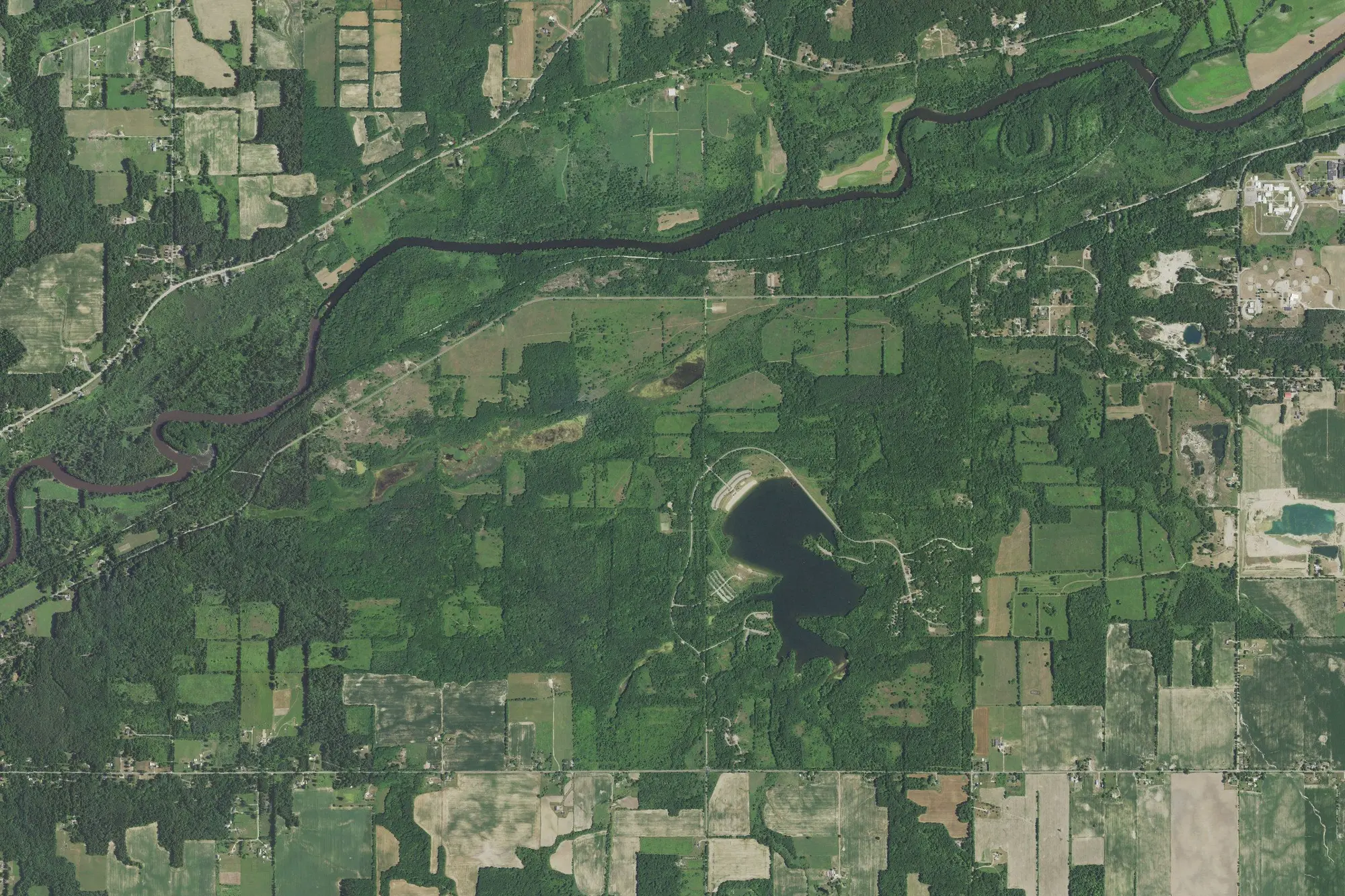 Aerial view of Ionia State Recreation Area
