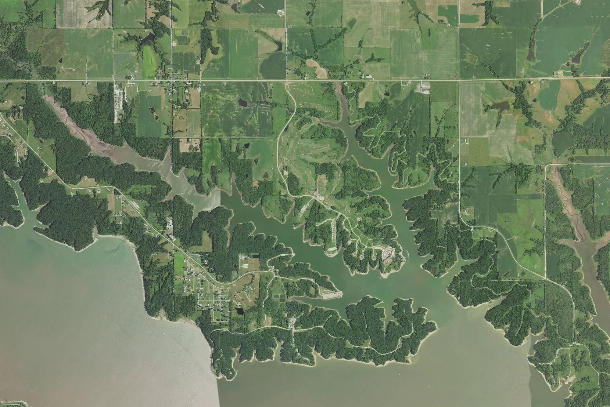 Aerial view of Honey Creek State Park