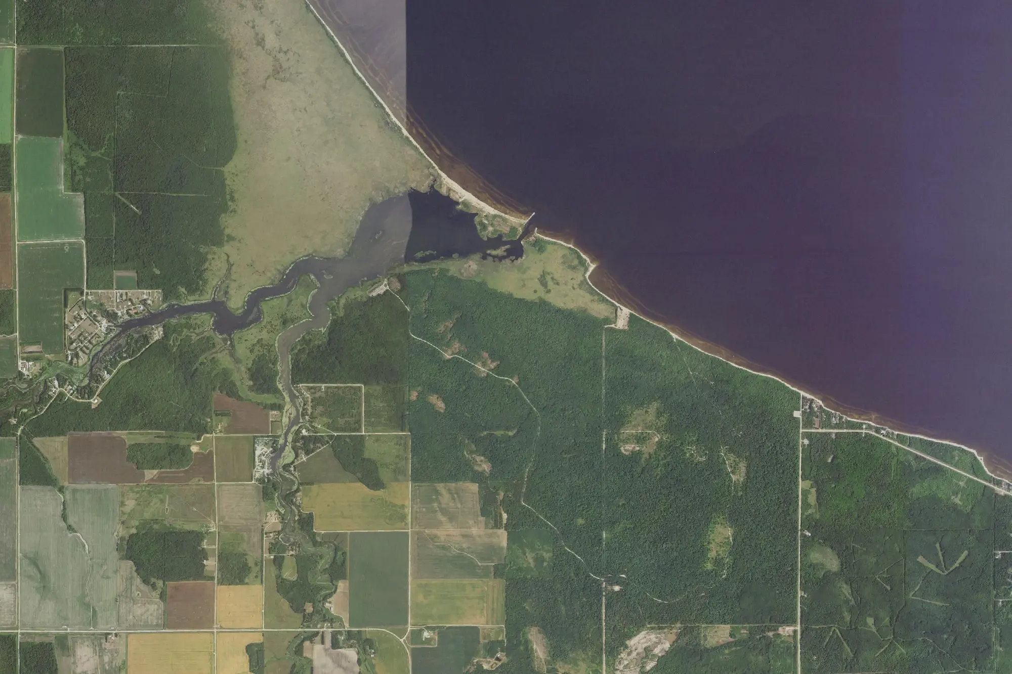 Aerial view of Zippel Bay State Park