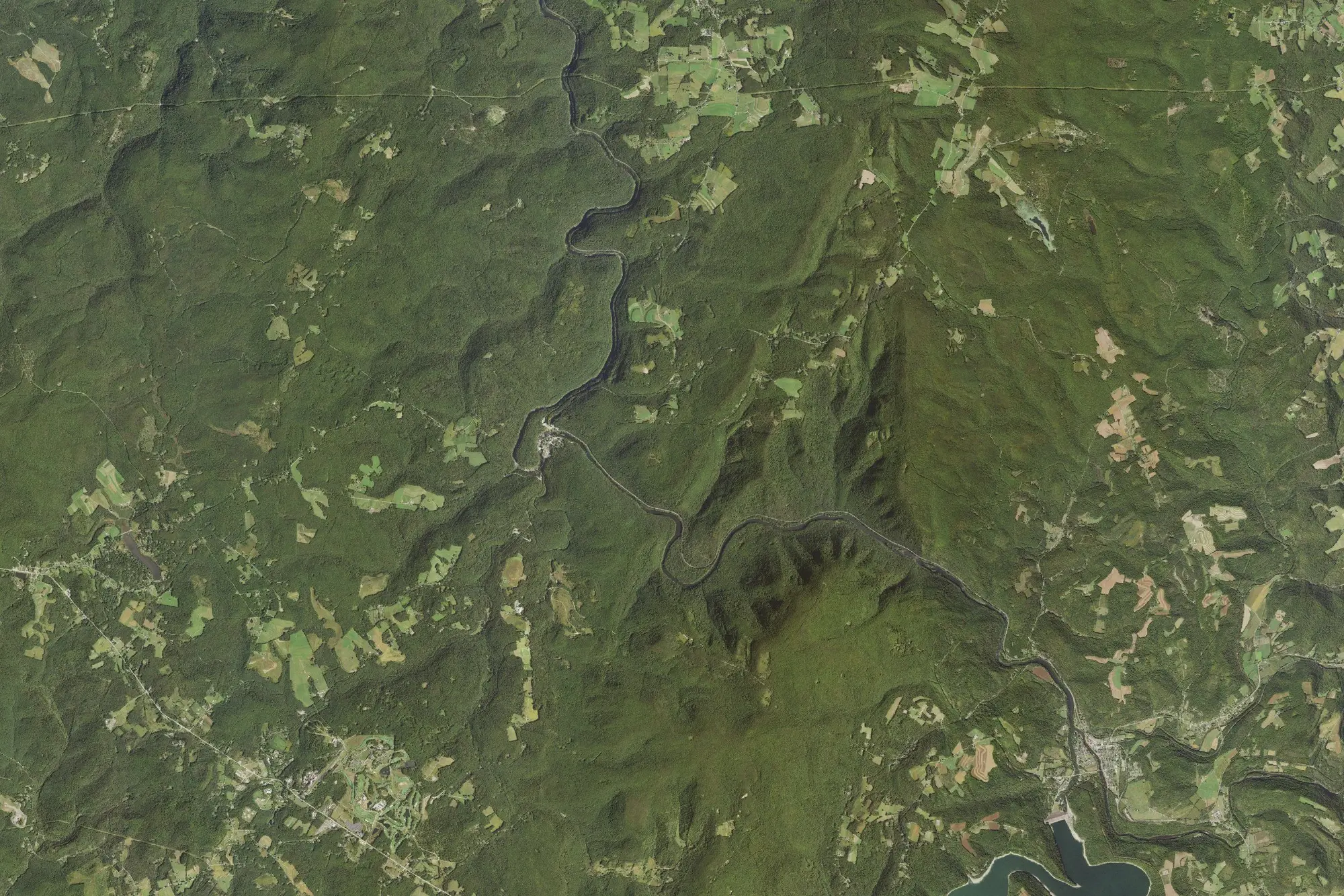 Aerial view of Ohiopyle State Park
