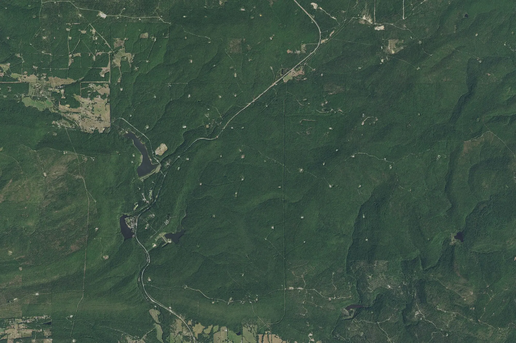 Aerial view of Robbers Cave State Resort Park