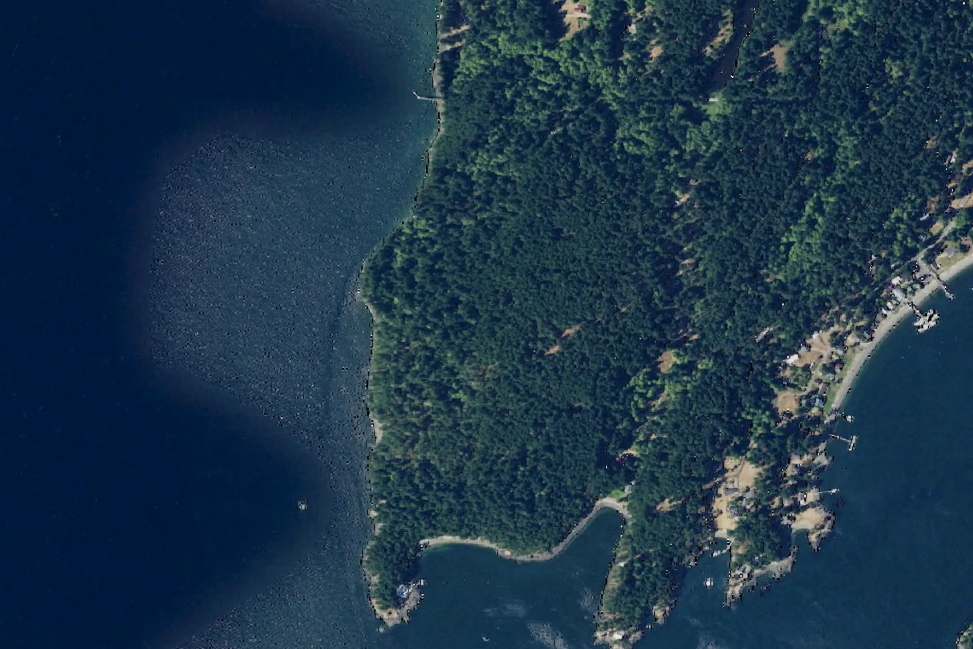 Aerial view of Obstruction Pass State Park