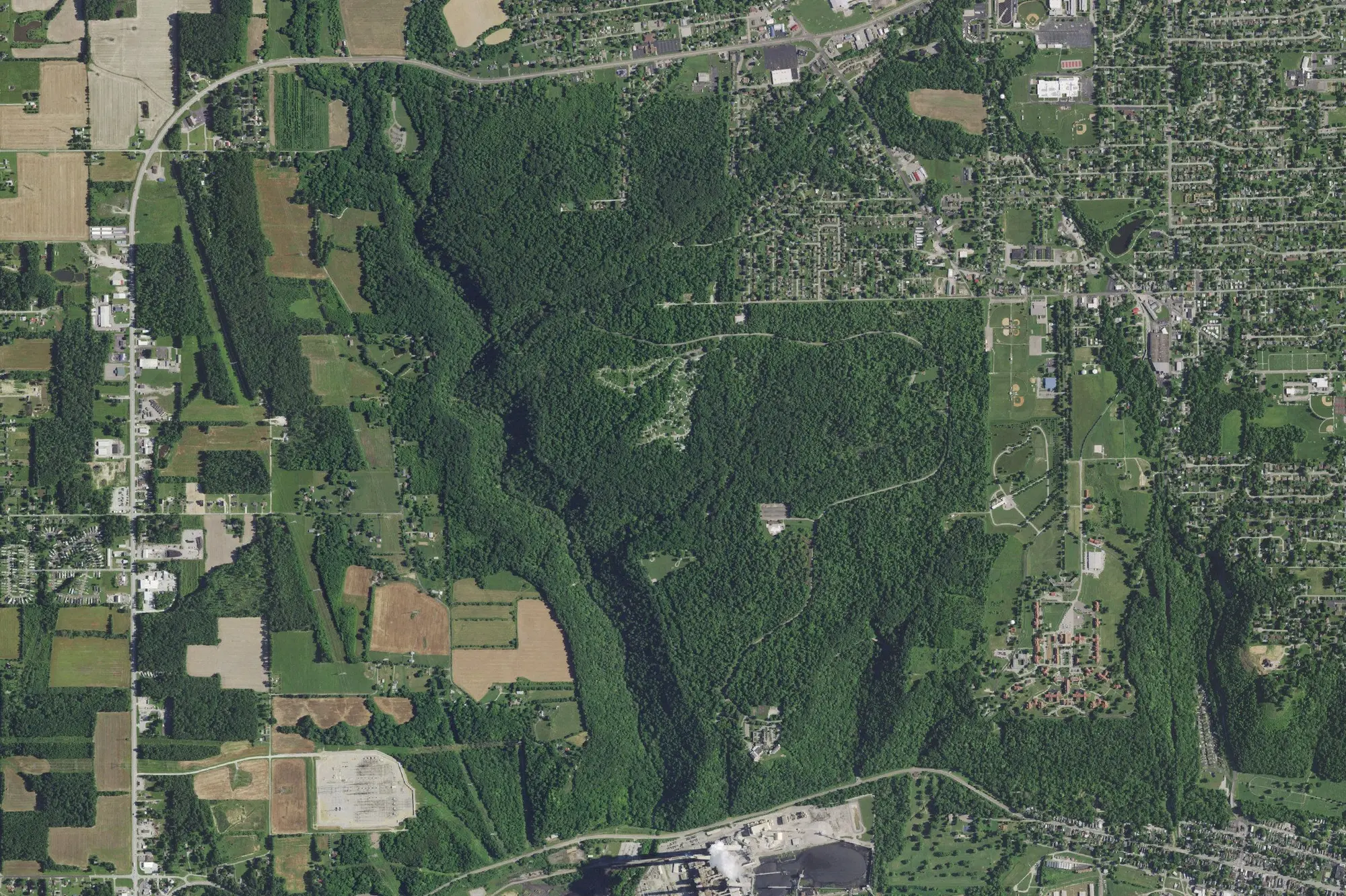 Aerial view of Clifty Falls State Park