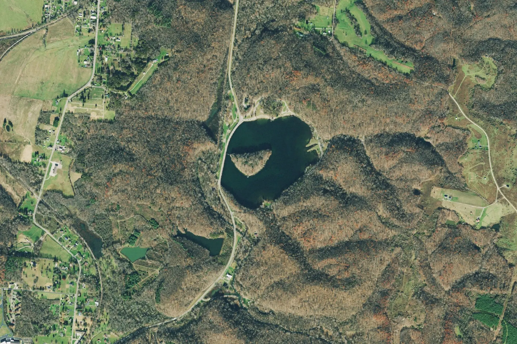 Aerial view of Lake Alma State Park