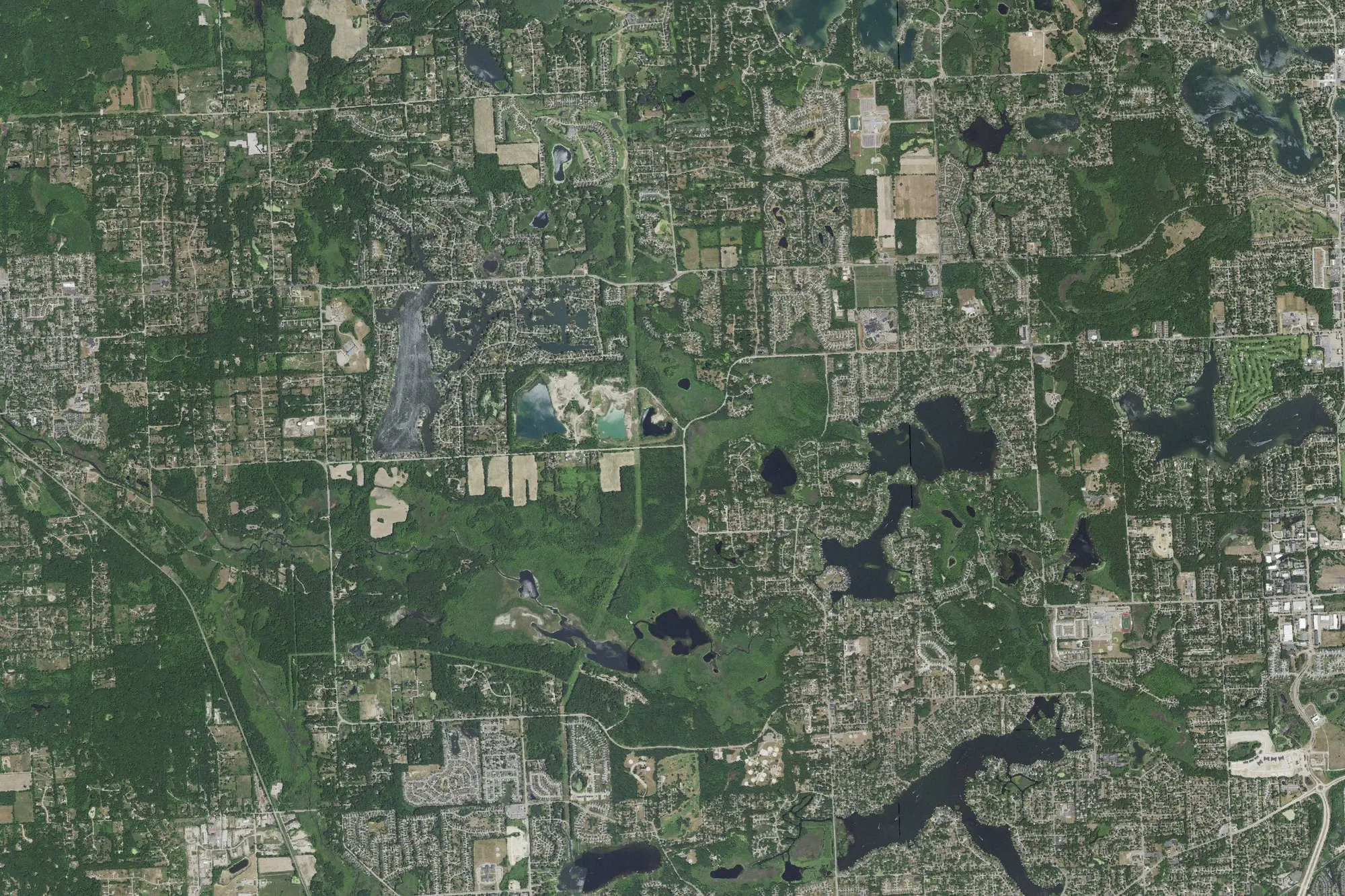 Aerial view of Proud Lake State Recreation Area