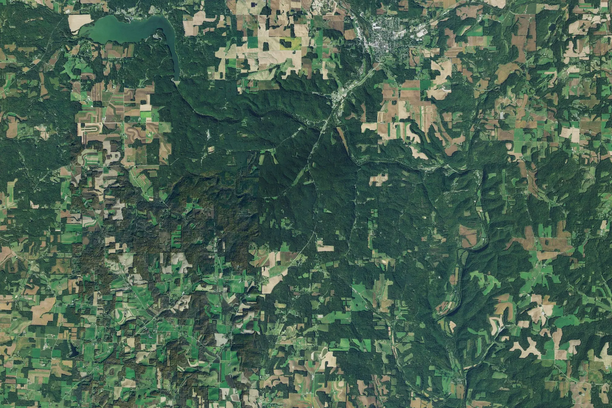 Aerial view of Mohican State Park