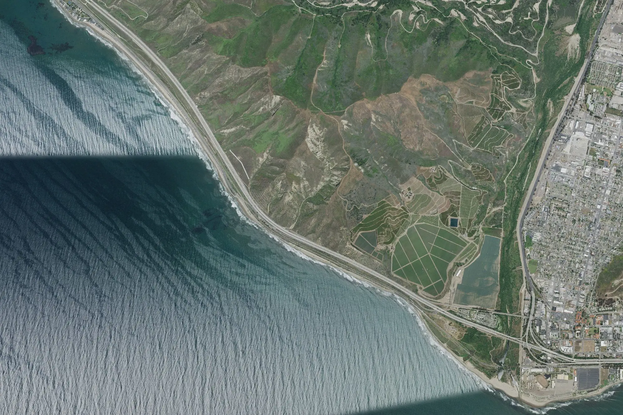 Aerial view of Emma Wood State Beach